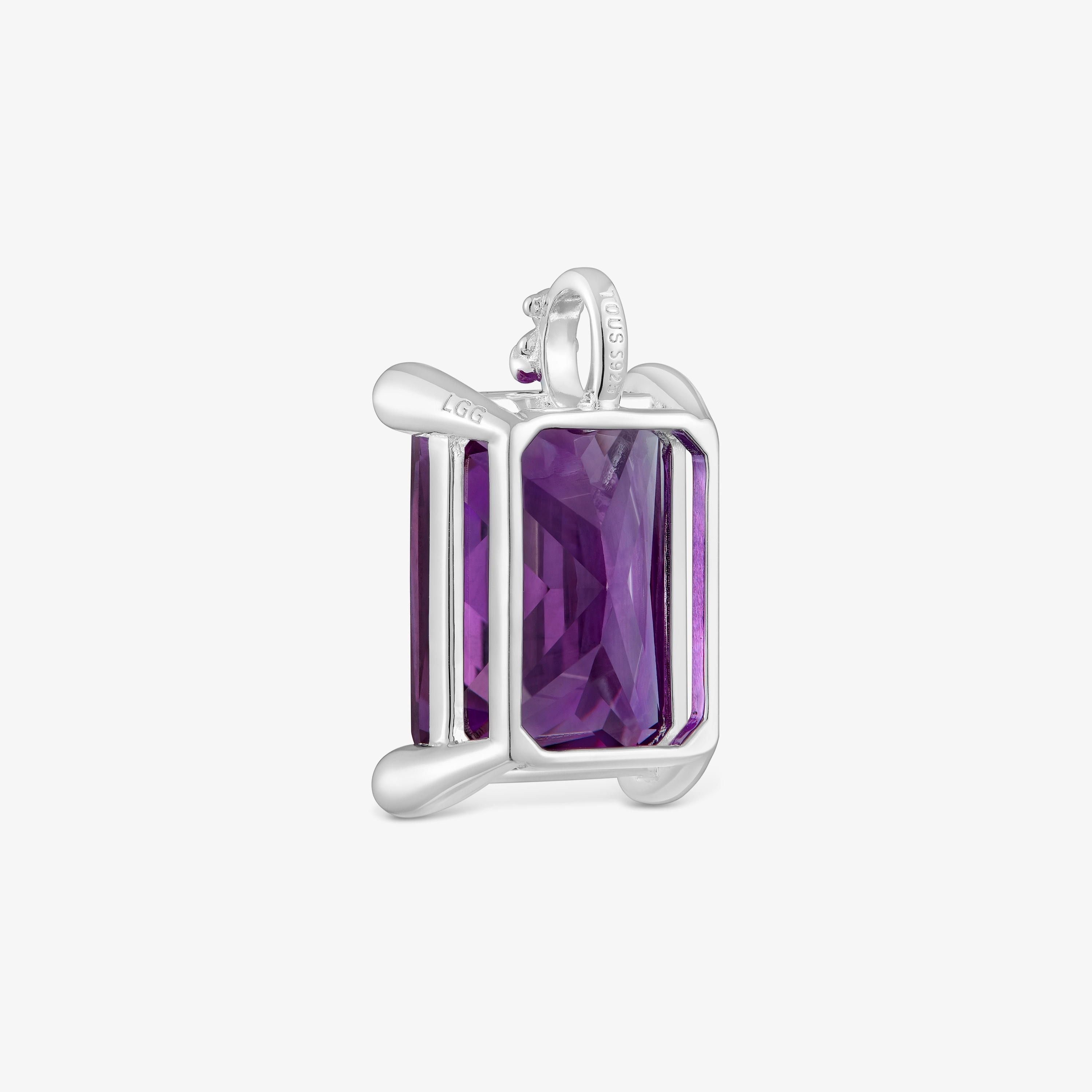 Small silver Pendant with lab-grown lilac sapphire TOUS Color LGG