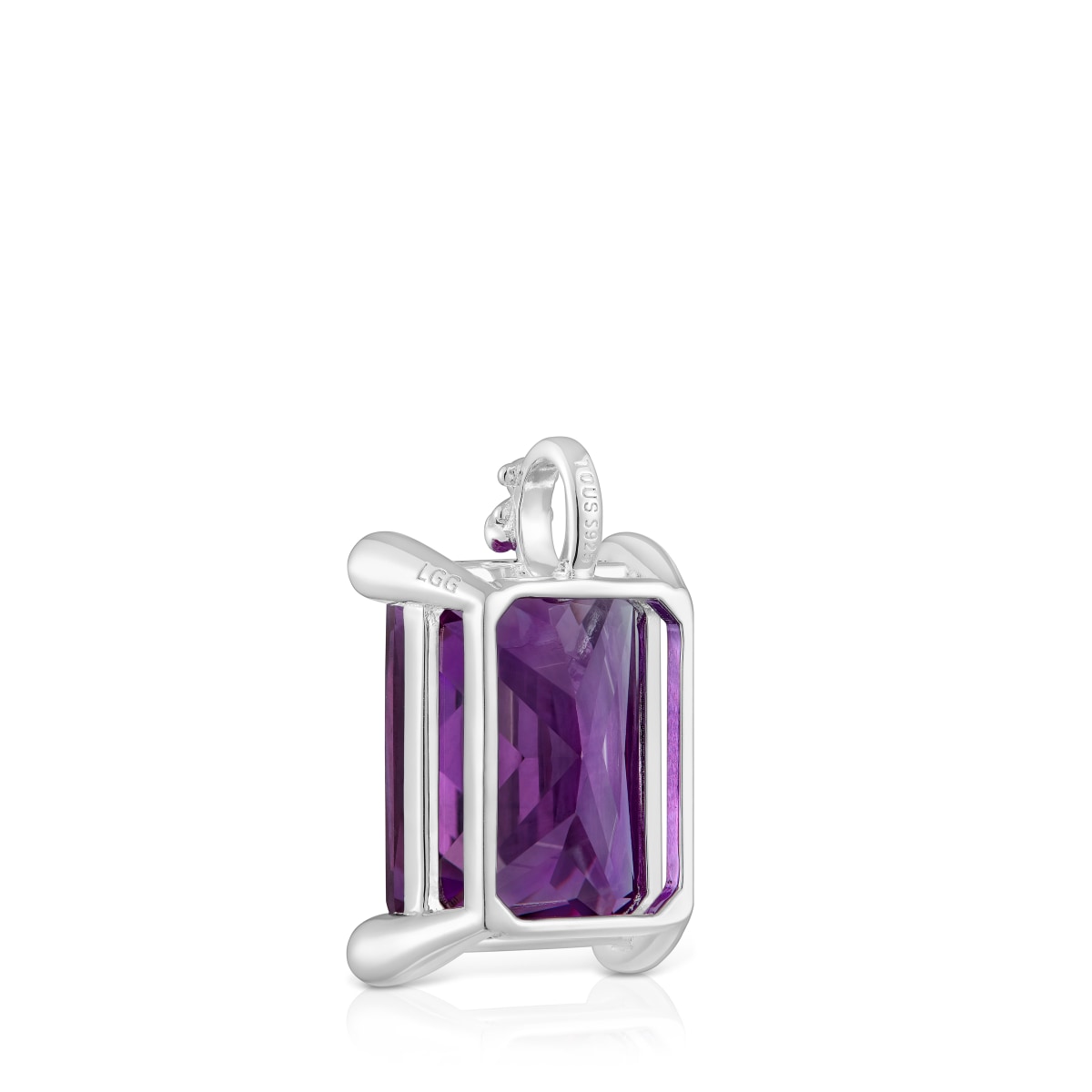 Small silver Pendant with lab-grown lilac sapphire TOUS Color LGG