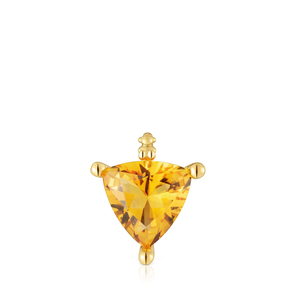 Small pendant in 18kt gold plating over silver and lab-grown citrine TOUS Color LGG