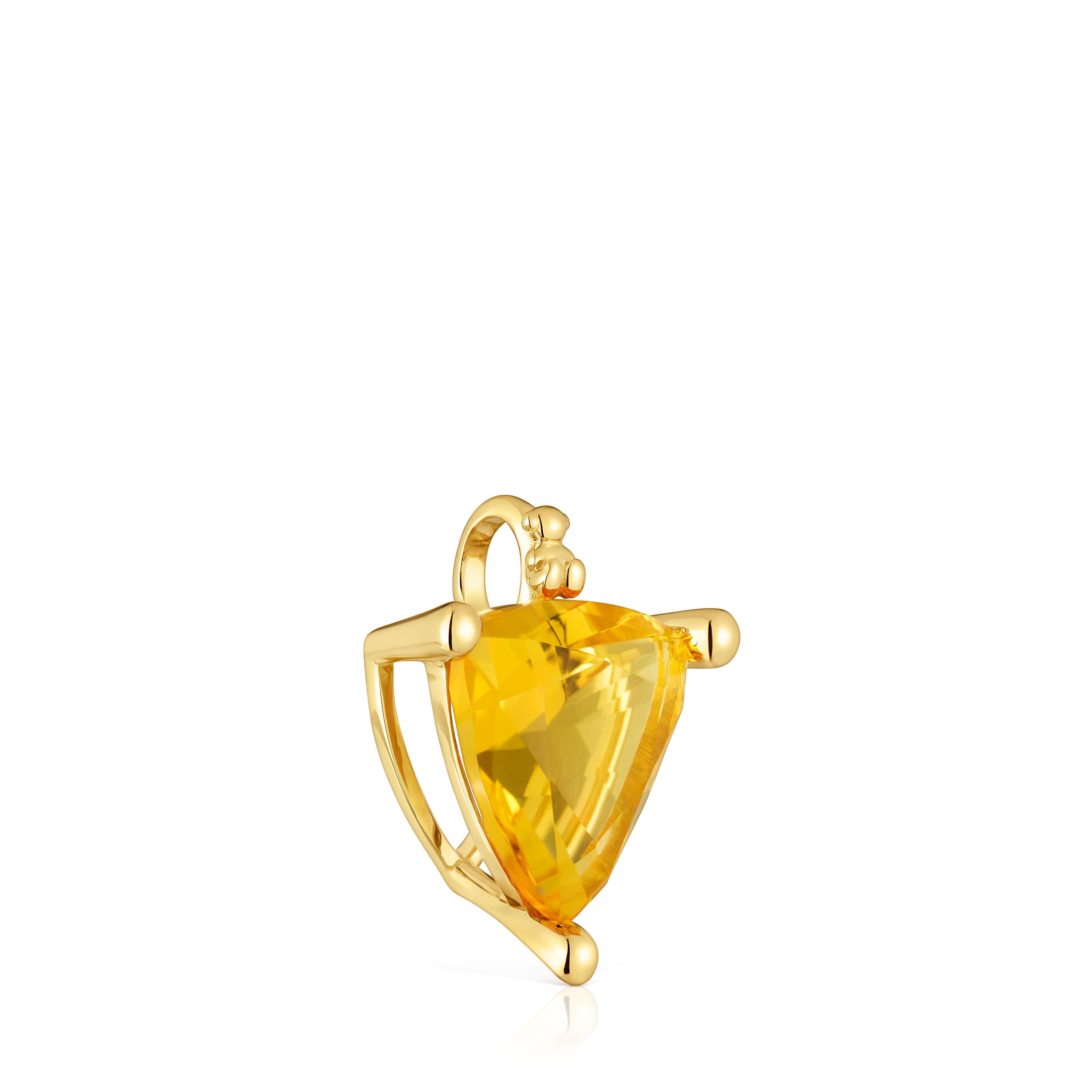 Small pendant in 18kt gold plating over silver and lab-grown citrine TOUS Color LGG