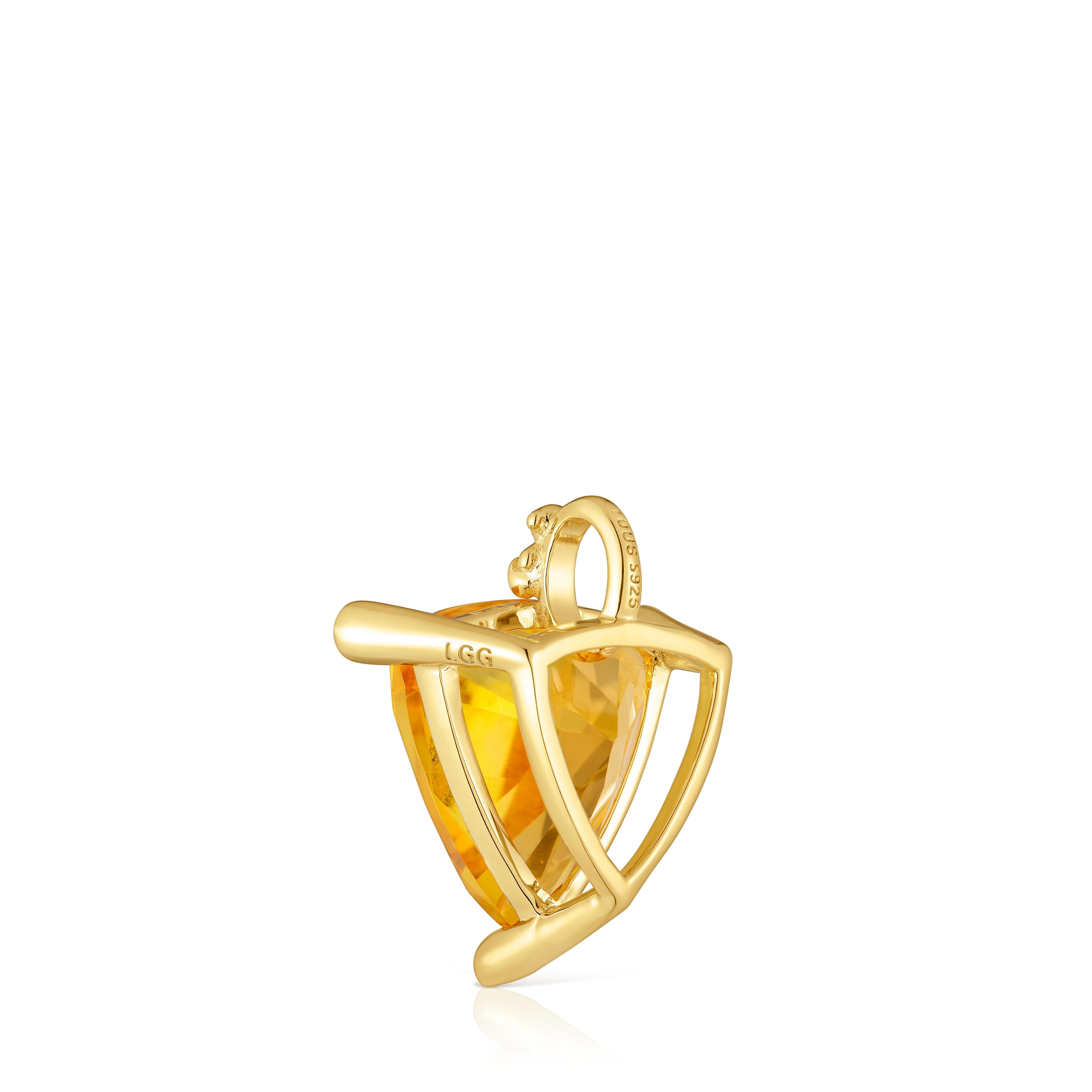 Small pendant in 18kt gold plating over silver and lab-grown citrine TOUS Color LGG