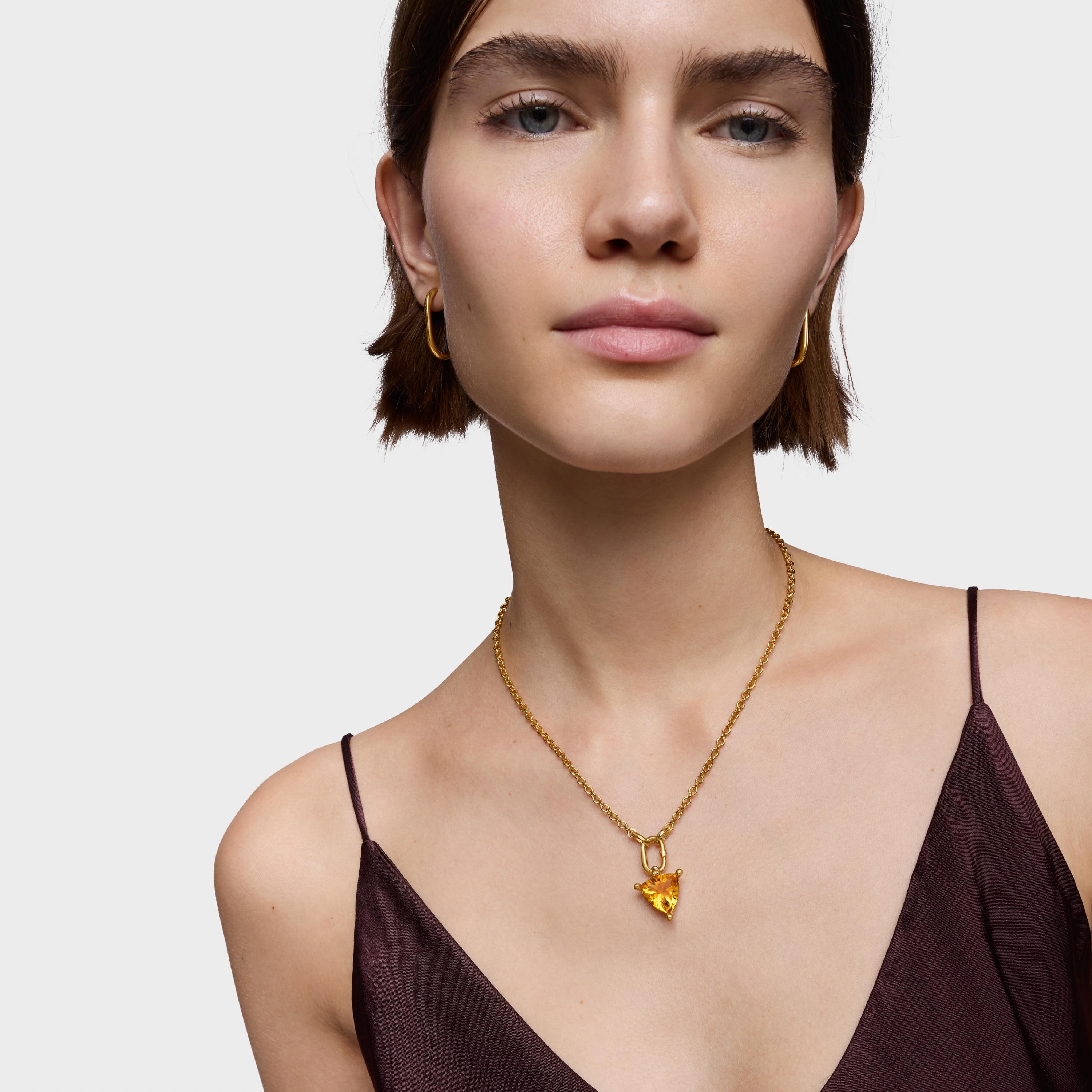 Small pendant in 18kt gold plating over silver and lab-grown citrine TOUS Color LGG