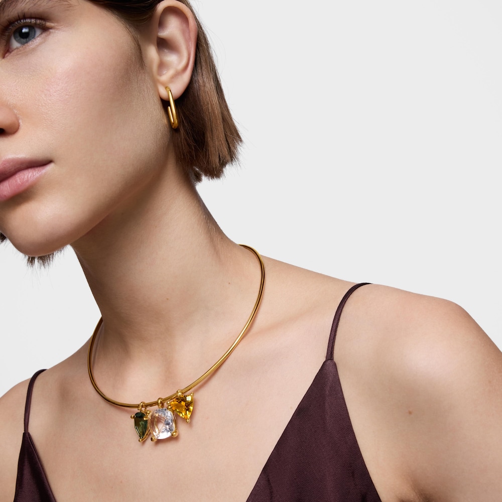 Pendentif en argent plaqu&eacute; or 18&nbsp;ct et citrine cr&eacute;&eacute;e en laboratoire petit TOUS Color LGG