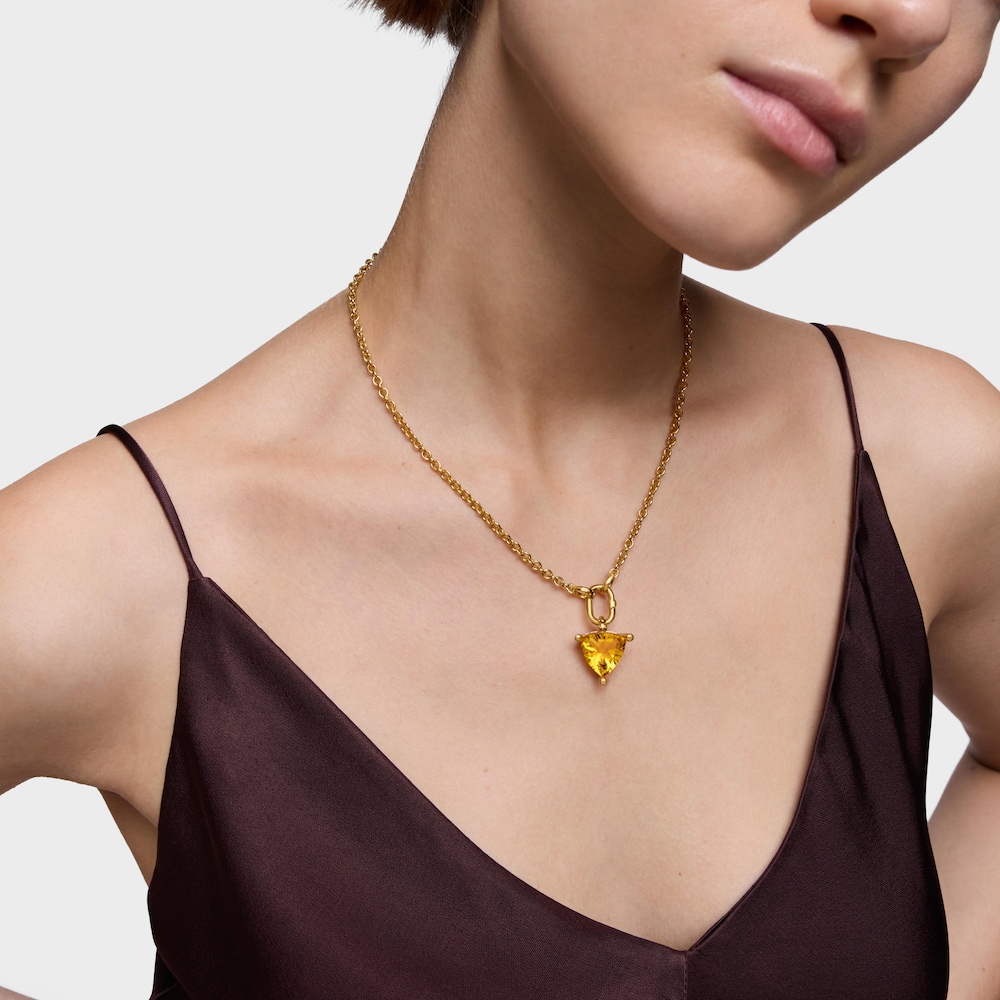 Small pendant in 18kt gold plating over silver and lab-grown citrine TOUS Color LGG