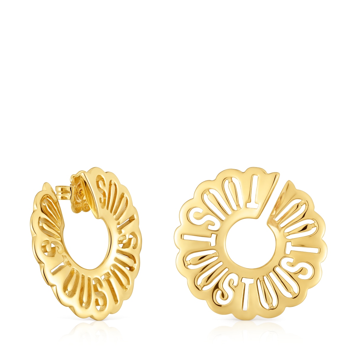 Pendientes aro con baño de oro 18 kt sobre plata 31 mm Miranda