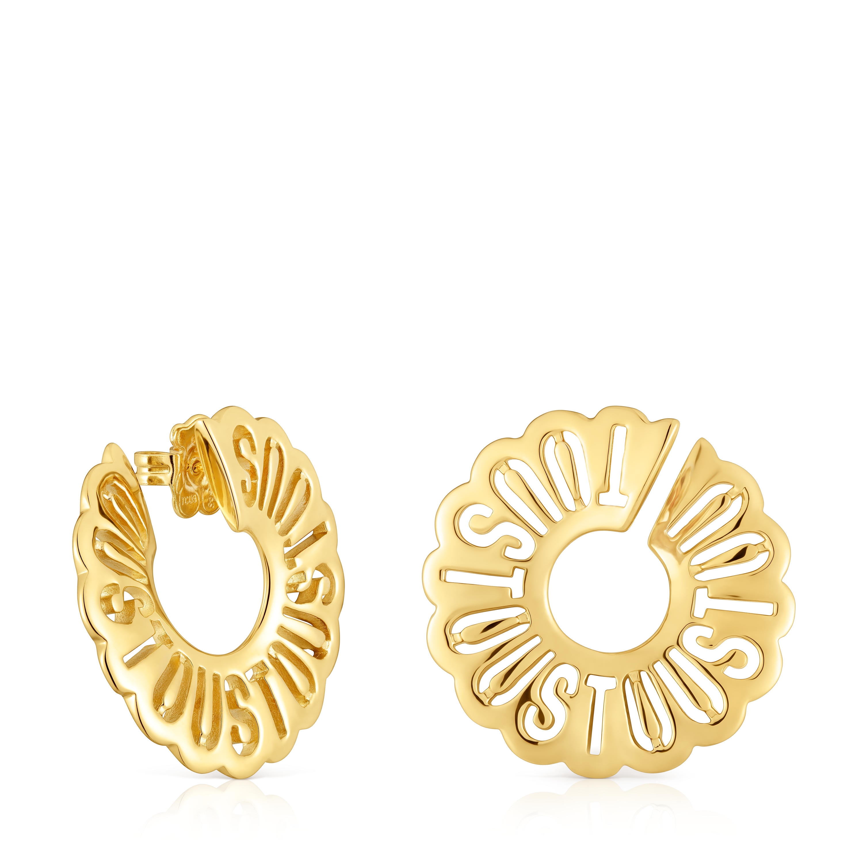 Pendientes aro con baño de oro 18 kt sobre plata 31 mm Miranda