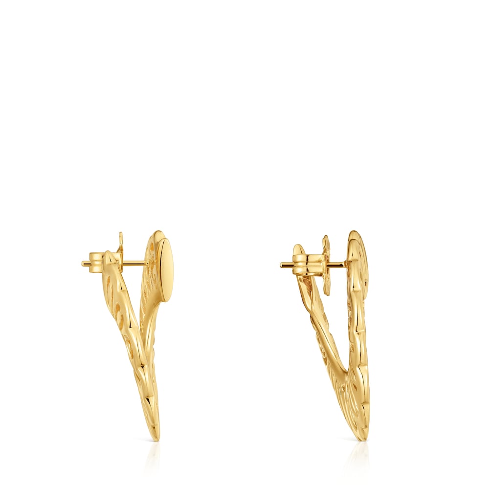 Pendientes aro con baño de oro 18 kt sobre plata 31 mm Miranda image number 1