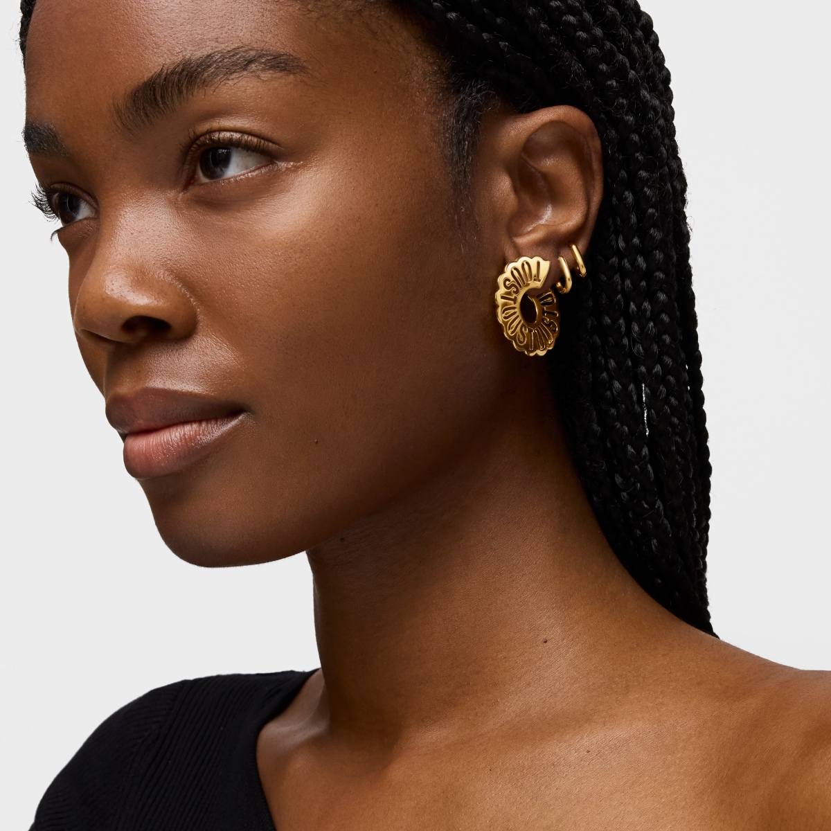 Pendientes aro con baño de oro 18 kt sobre plata 31 mm Miranda