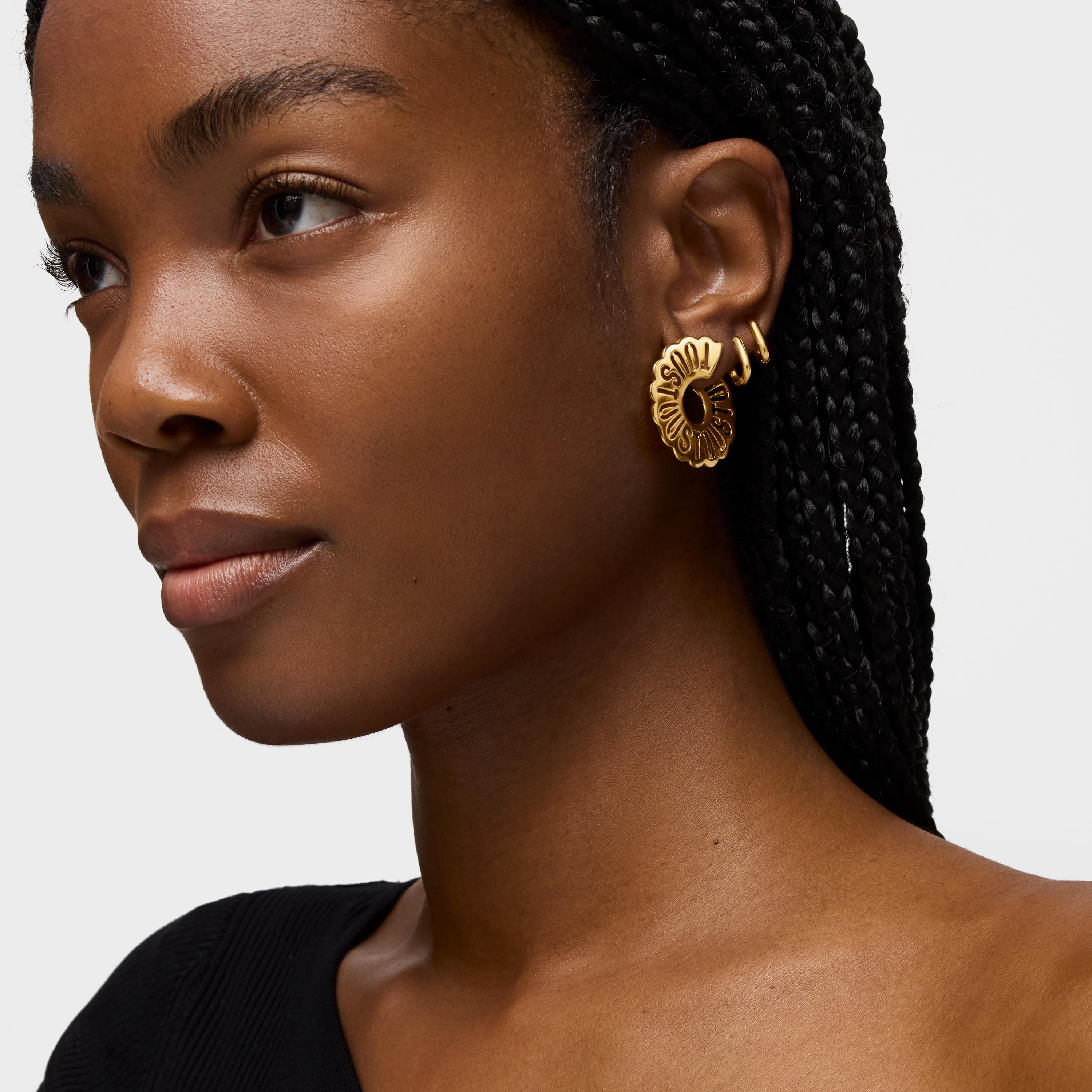 Pendientes aro con baño de oro 18 kt sobre plata 31 mm Miranda