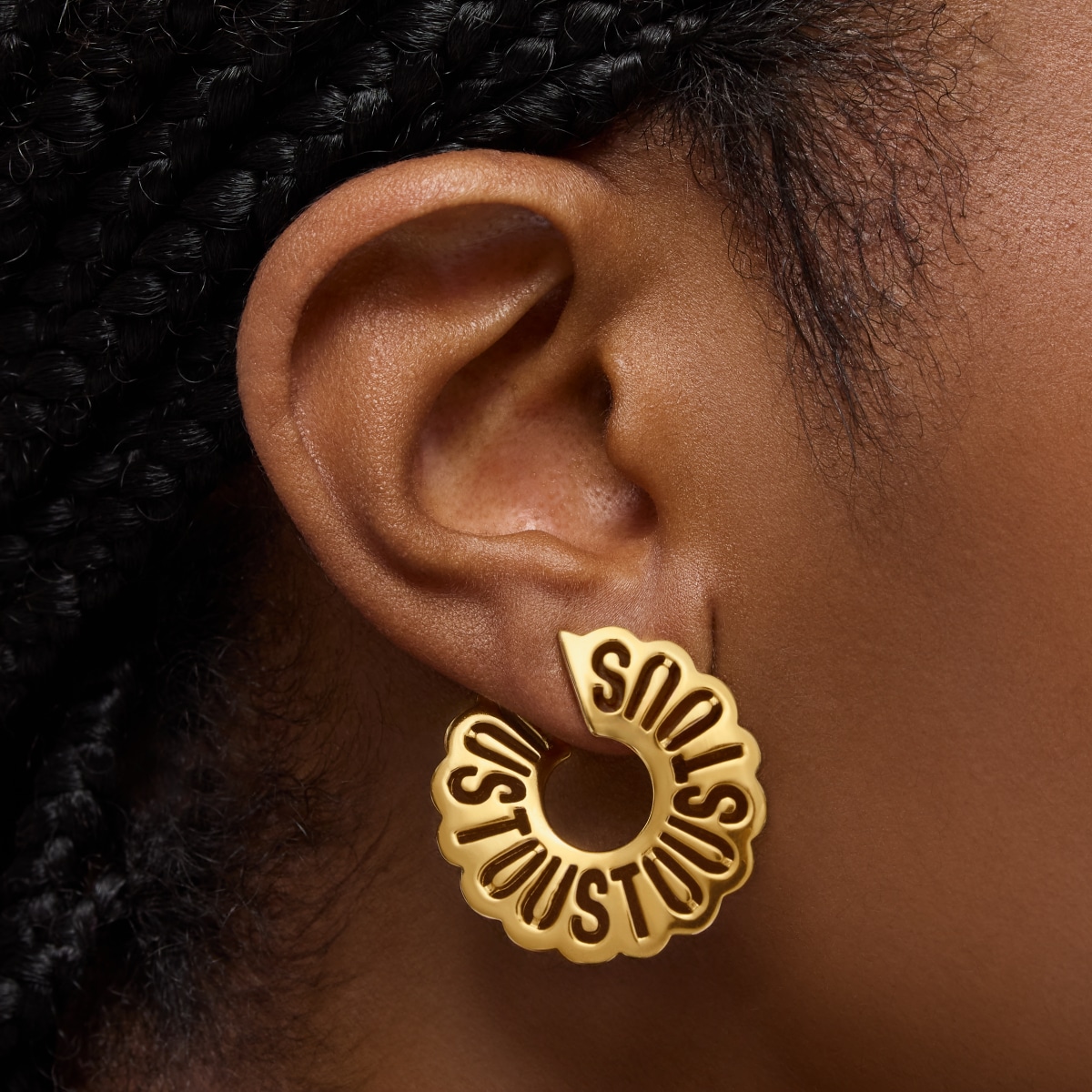 Pendientes aro con baño de oro 18 kt sobre plata 31 mm Miranda