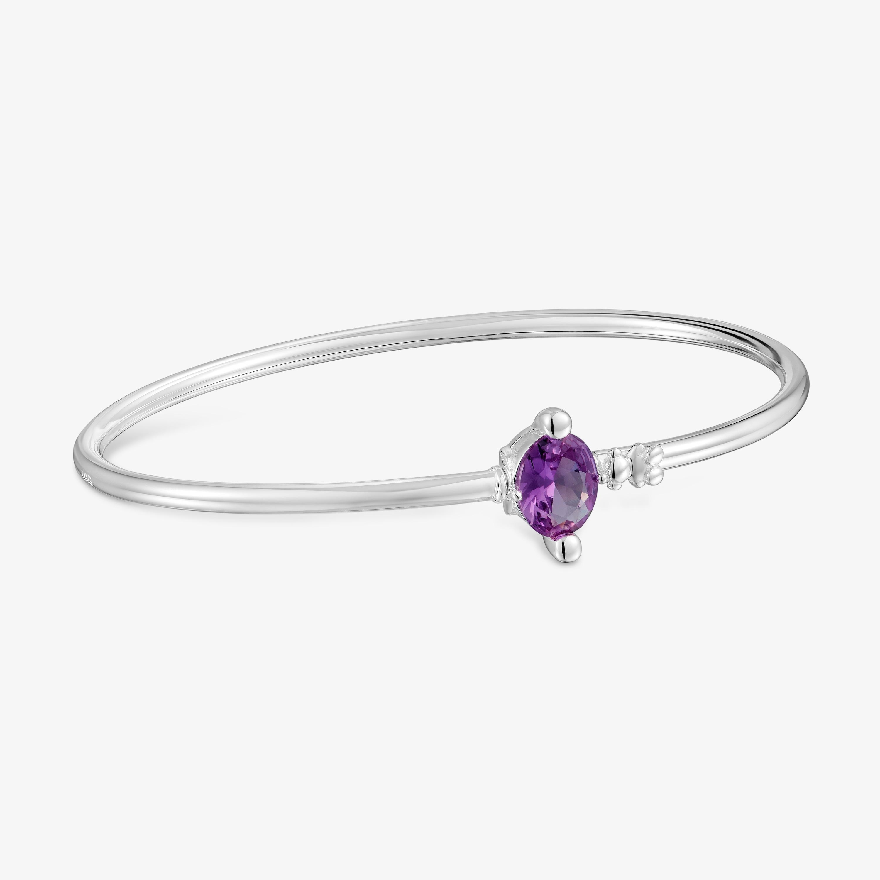 Silver Bangle with lab-grown lilac sapphire TOUS Color LGG