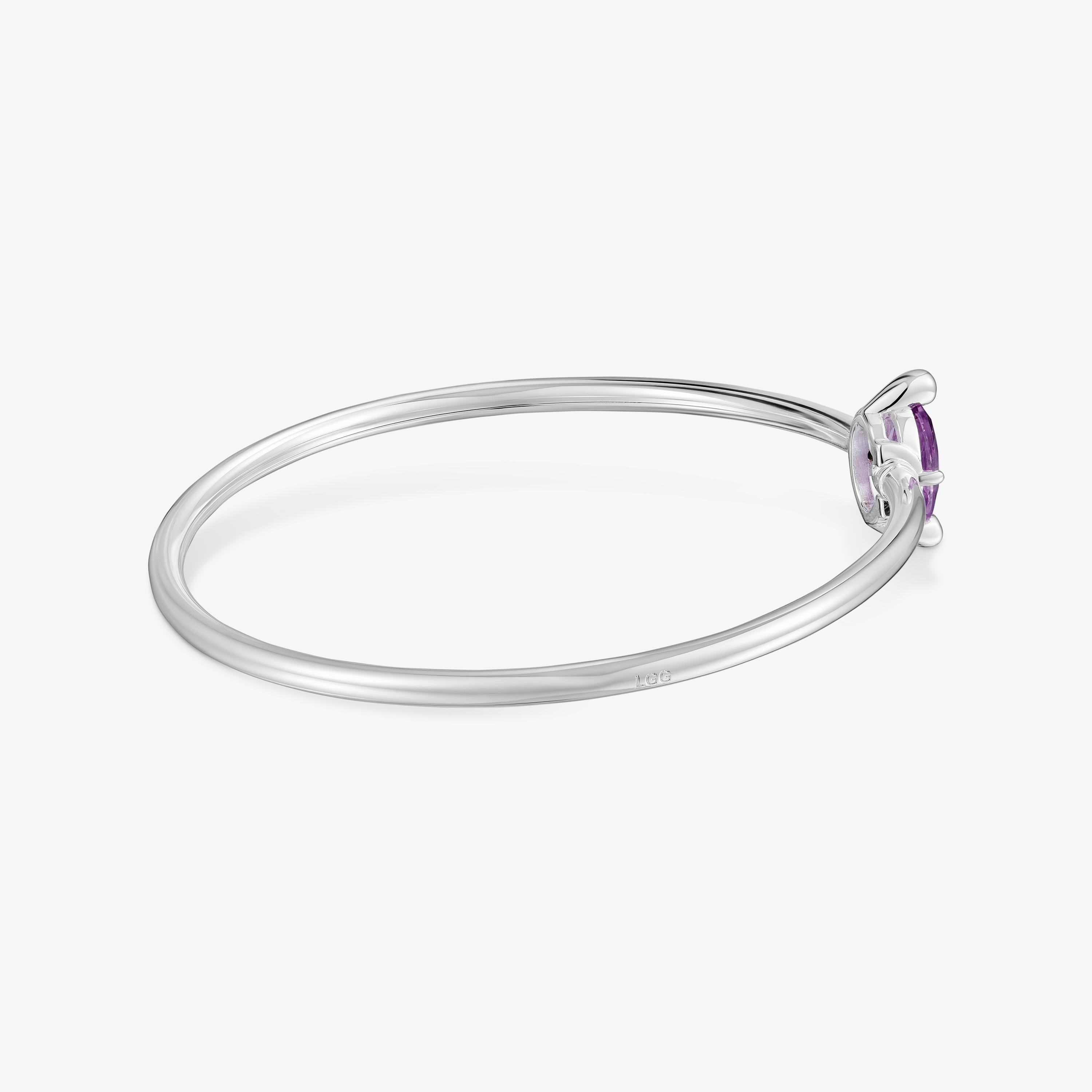 Silver Bangle with lab-grown lilac sapphire TOUS Color LGG