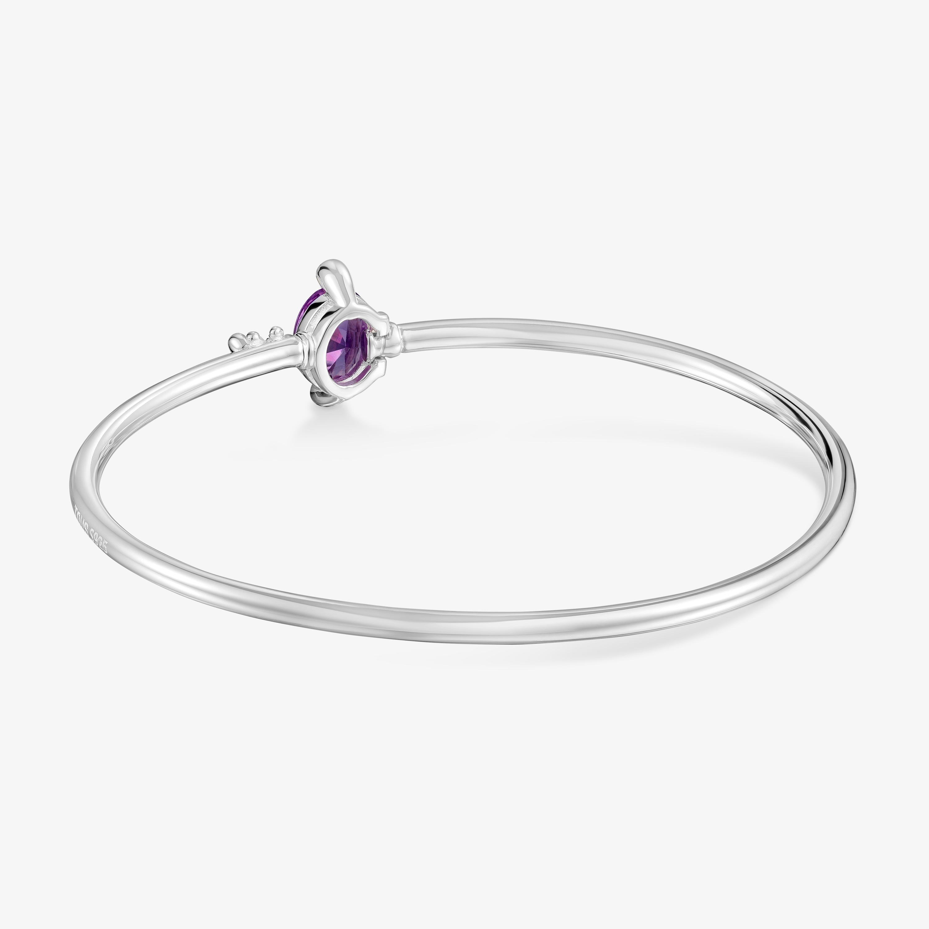 Silver Bangle with lab-grown lilac sapphire TOUS Color LGG