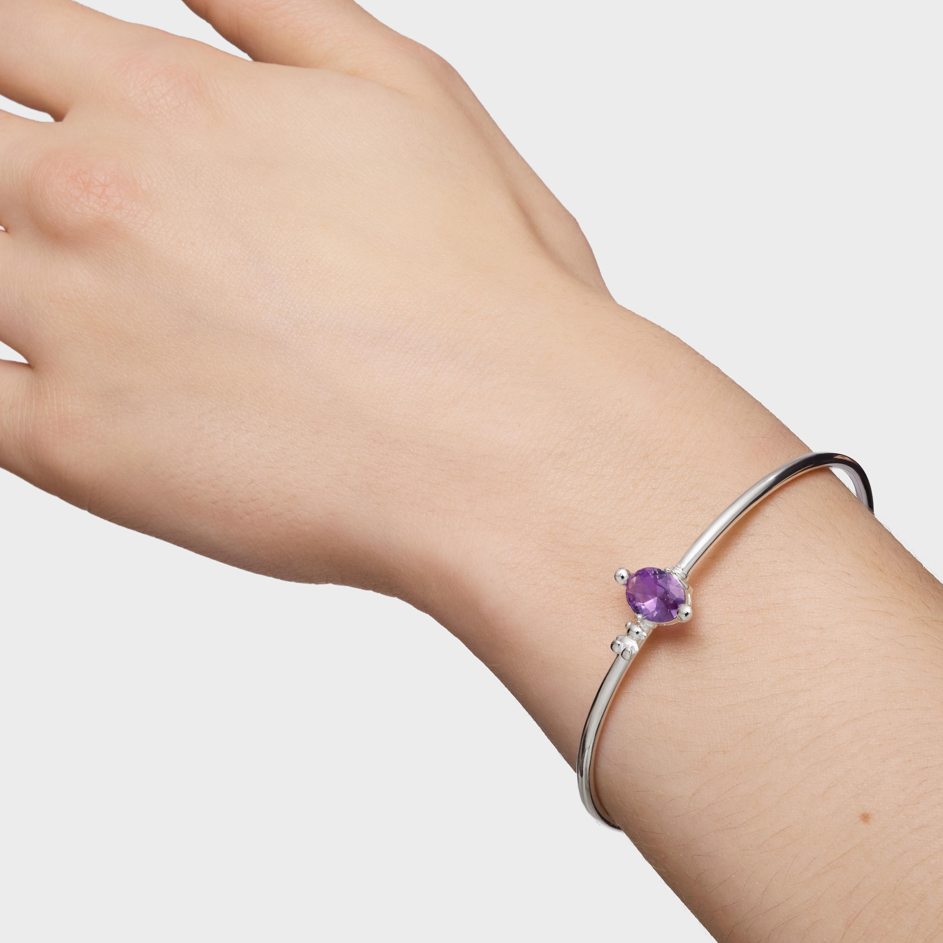 Silver Bangle with lab-grown lilac sapphire TOUS Color LGG