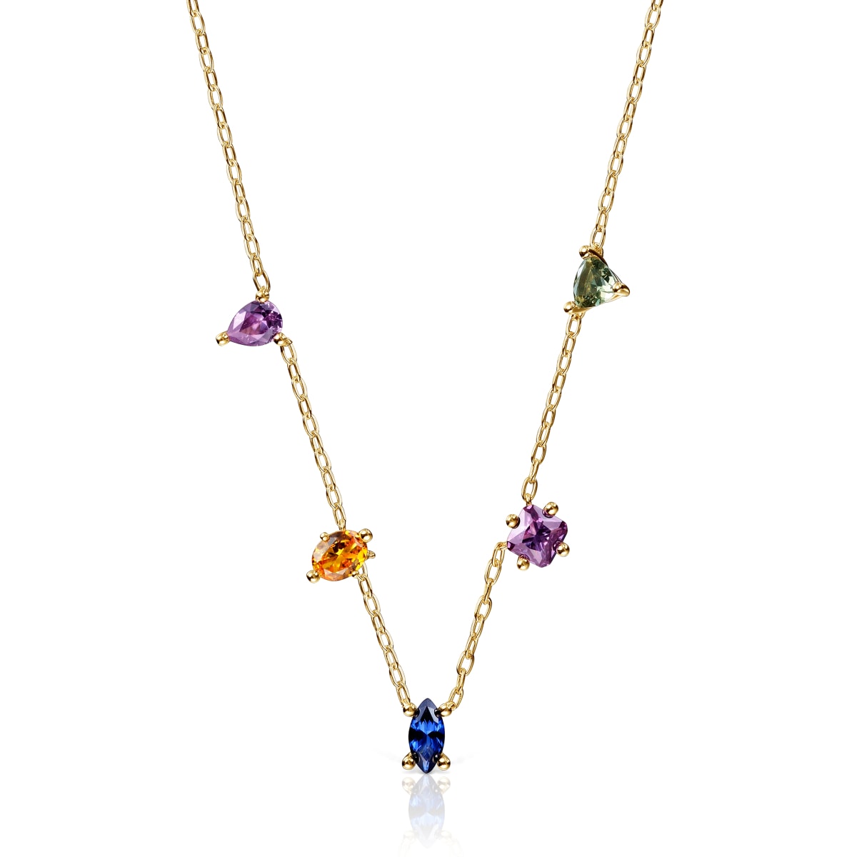 Short Necklace in 18kt gold plating over silver and lab-grown gemstones TOUS Color LGG