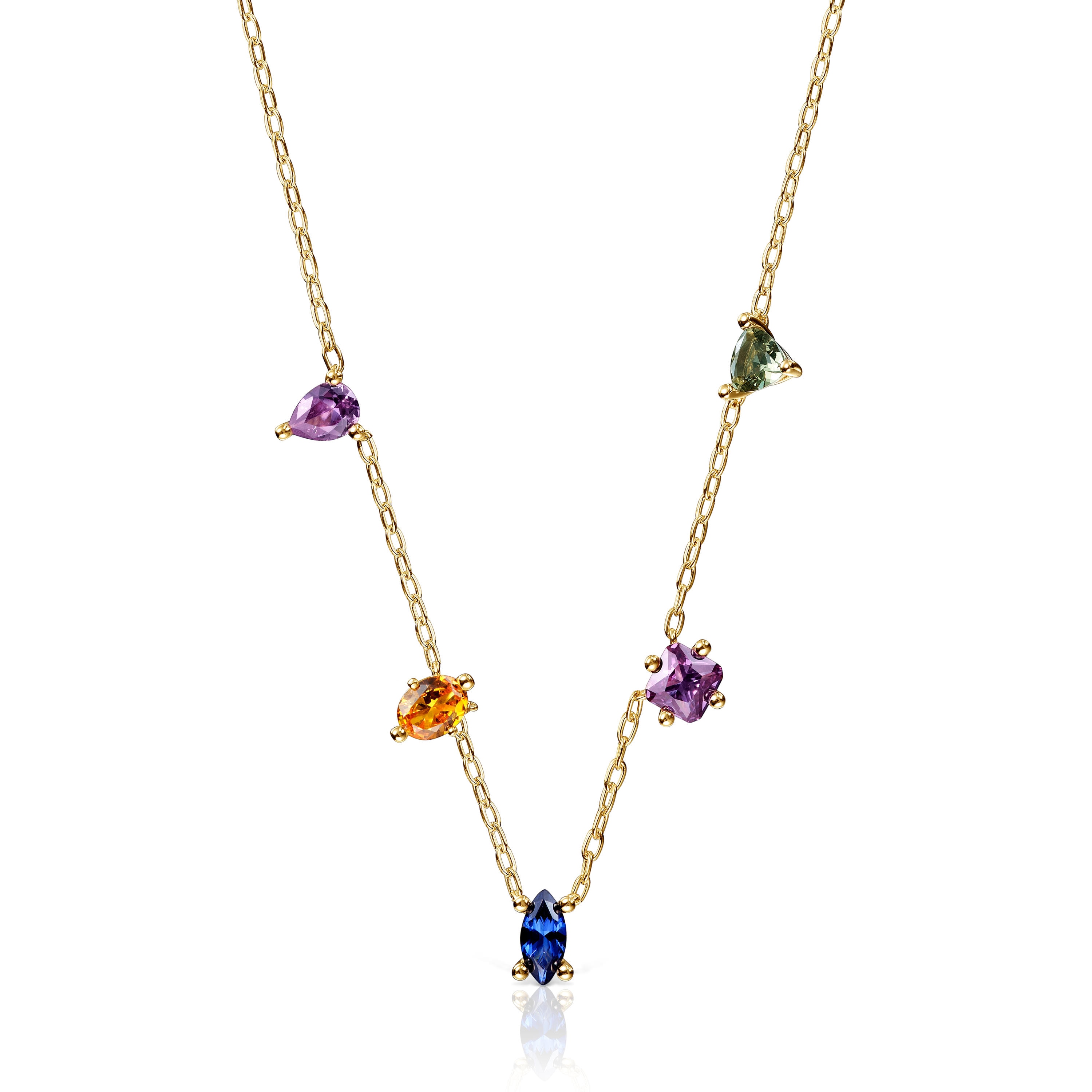 Short Necklace in 18kt gold plating over silver and lab-grown gemstones TOUS Color LGG
