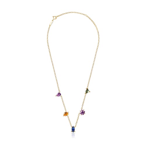 Short Necklace in 18kt gold plating over silver and lab-grown gemstones TOUS Color LGG