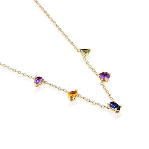 Short Necklace in 18kt gold plating over silver and lab-grown gemstones TOUS Color LGG