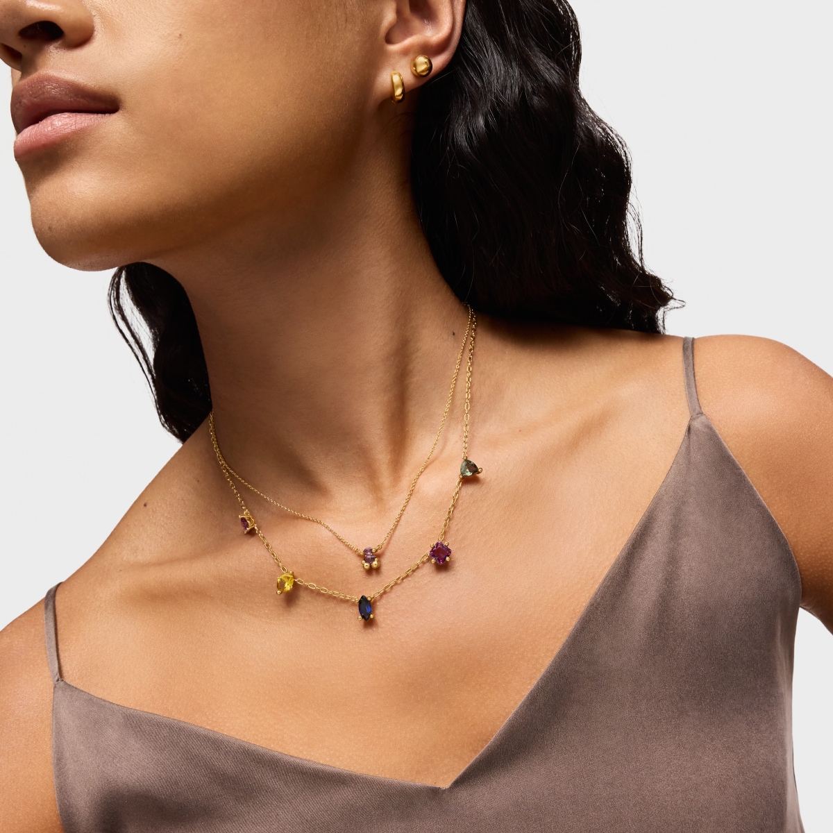 Short Necklace in 18kt gold plating over silver and lab-grown gemstones TOUS Color LGG