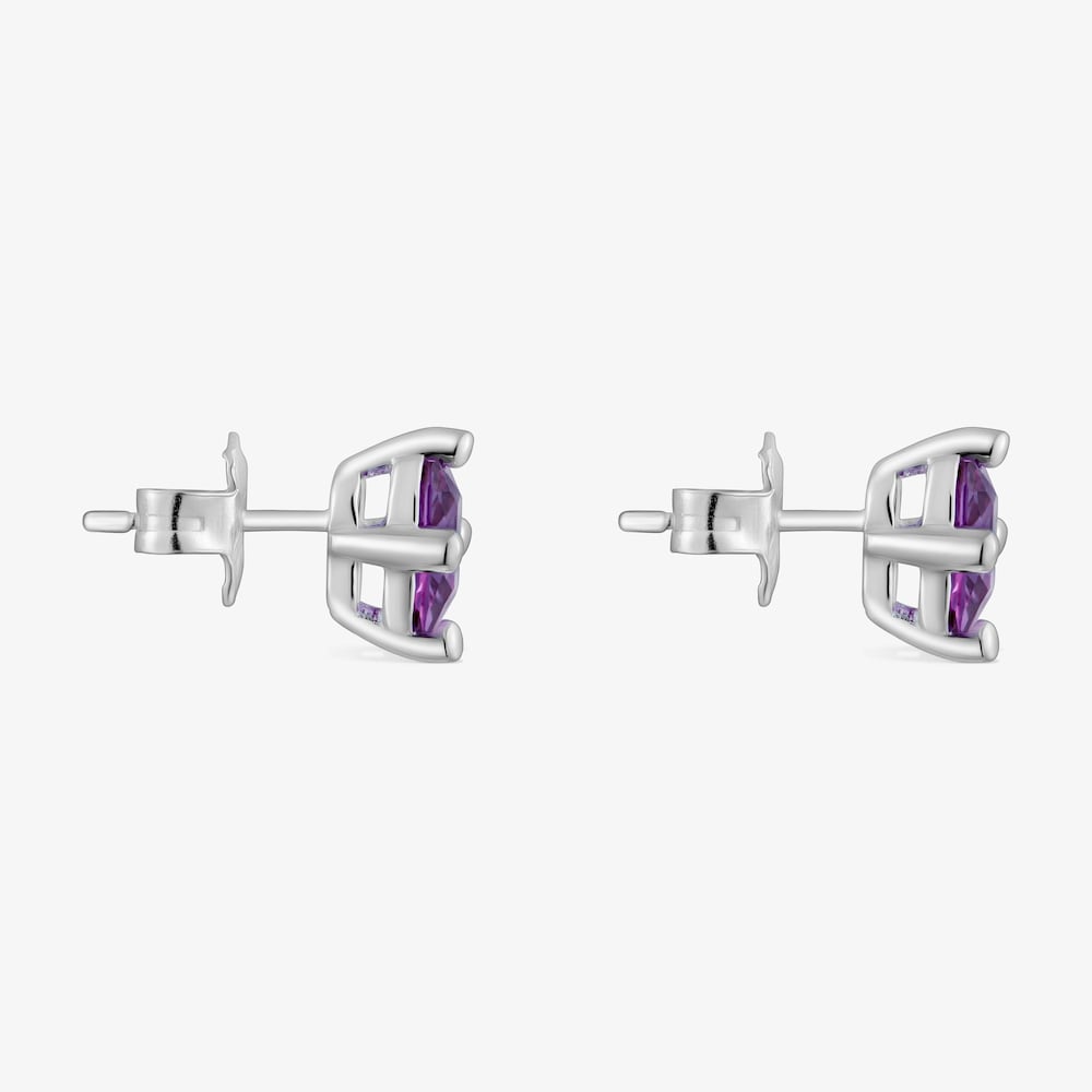 Silver earrings and 7 mm lab-grown lilac sapphire TOUS Color LGG