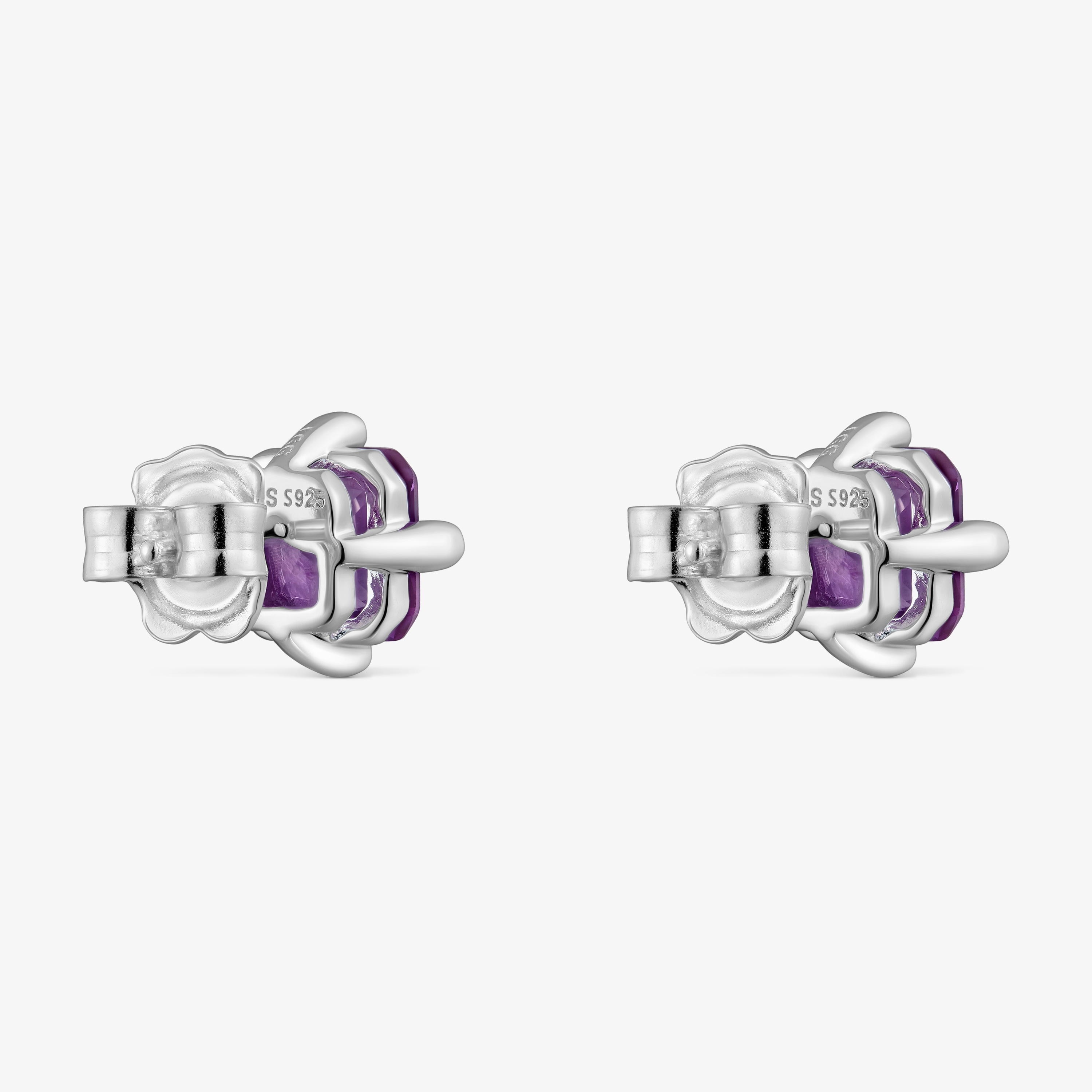 Silver earrings and 7 mm lab-grown lilac sapphire TOUS Color LGG