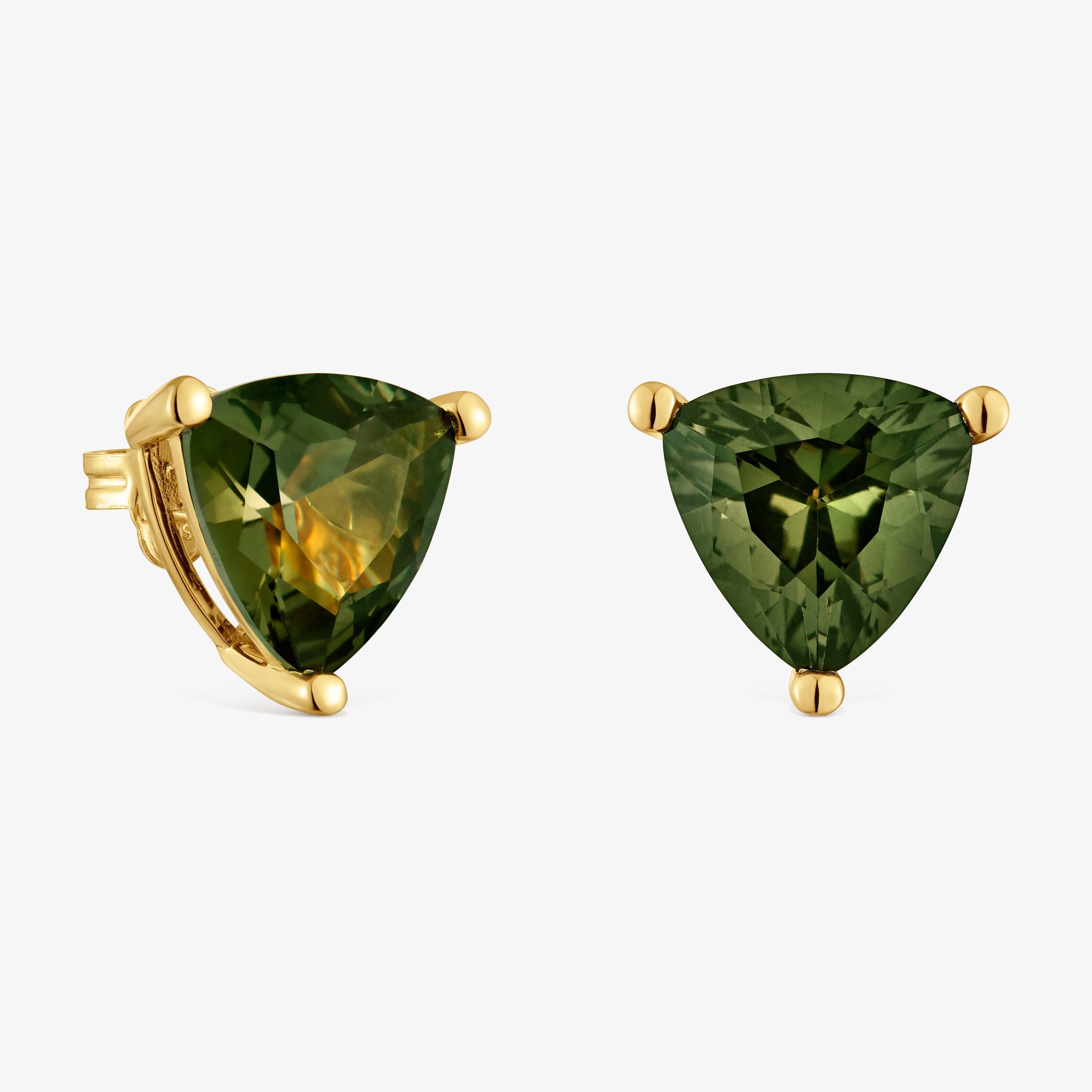 Earrings in 18K gold vermeil and green spinel created in the TOUS Color LGG
