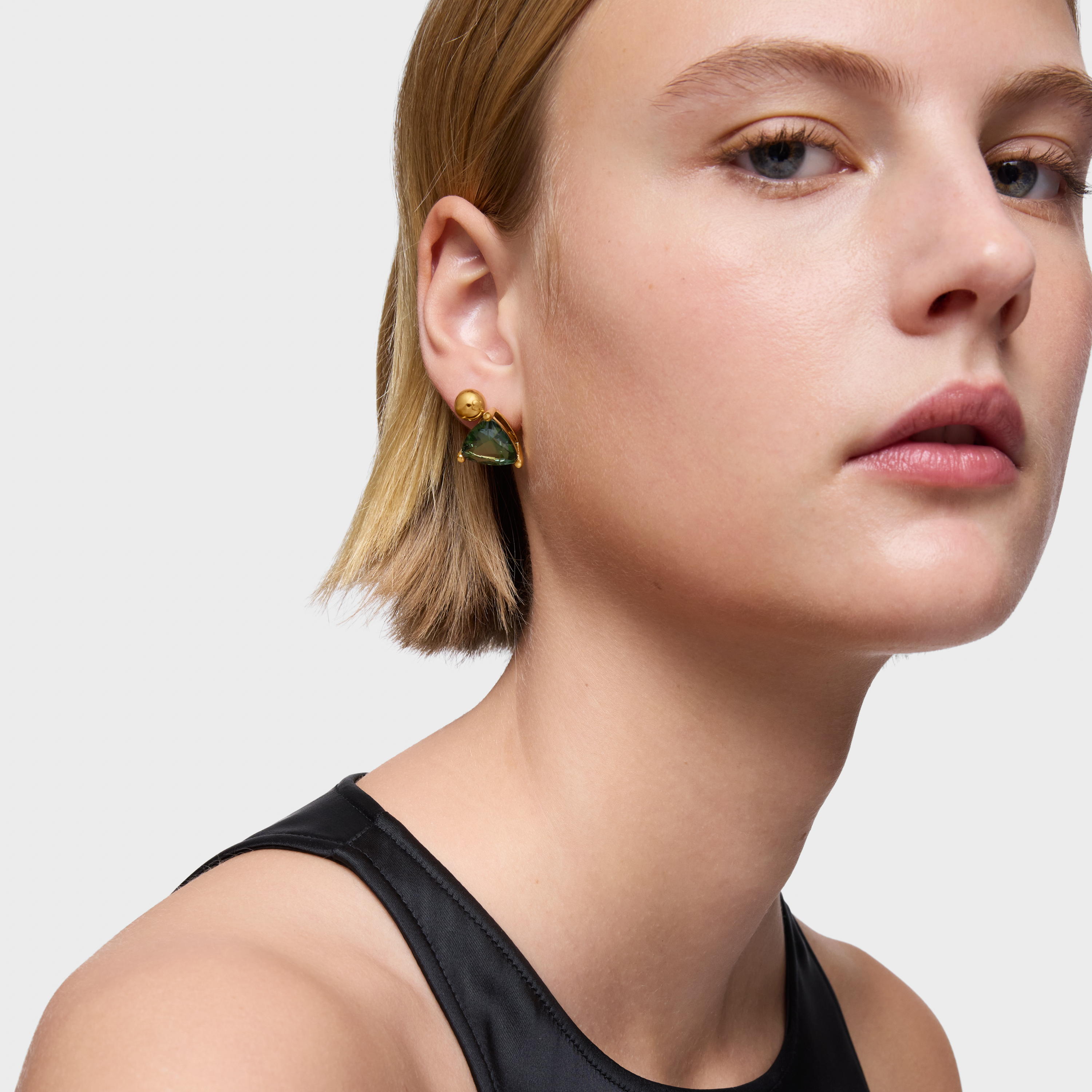 Earrings in 18K gold vermeil and green spinel created in the TOUS Color LGG