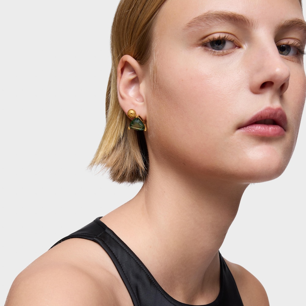 Earrings in 18kt gold plating over silver and green spinel created in the TOUS Color LGG