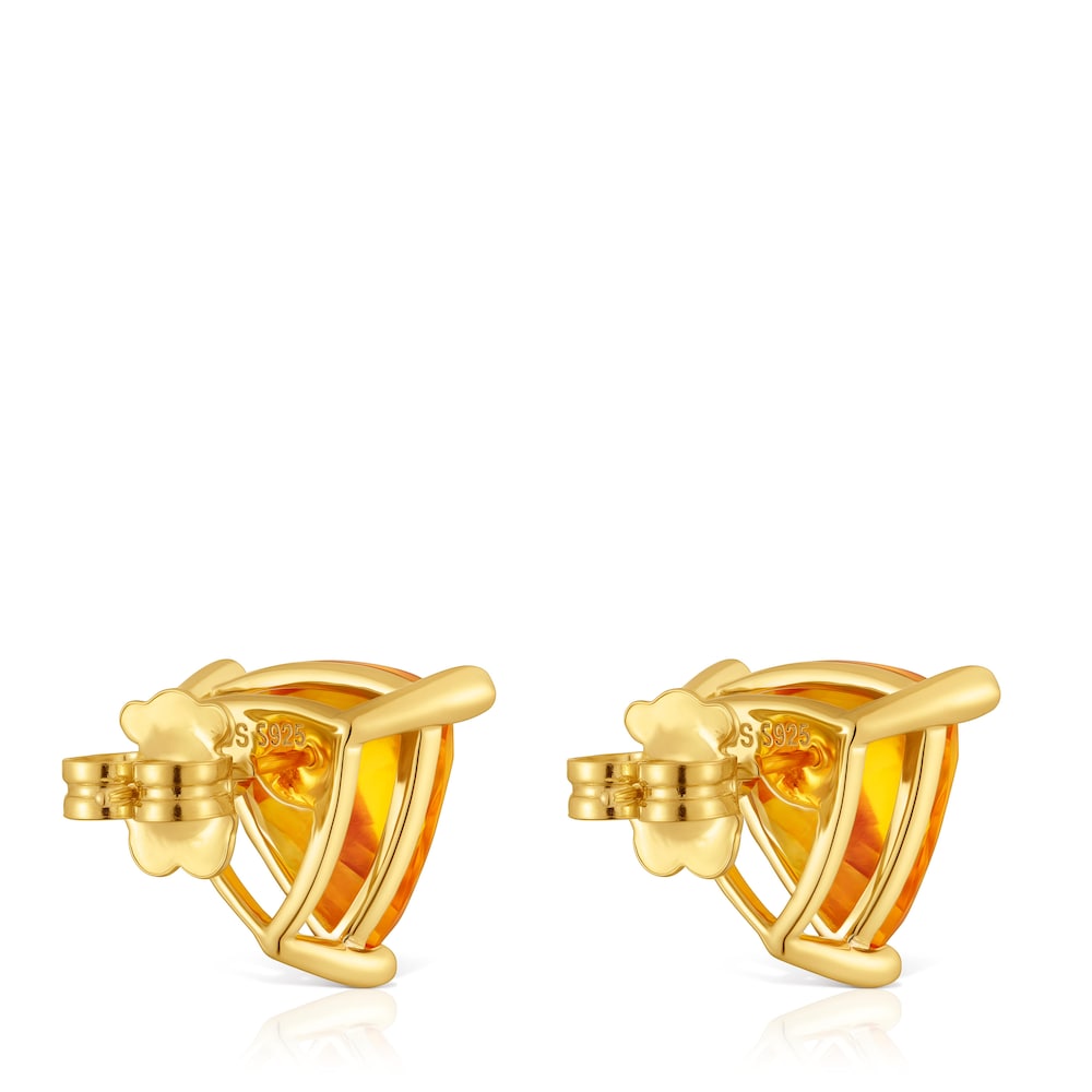 Earrings in 18kt gold plating over silver and lab-grown citrine TOUS Color LGG