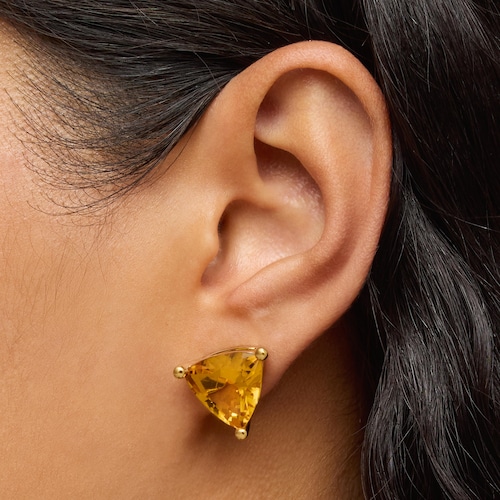 Pendientes con baño de oro 18 kt sobre plata y citrino creado en laboratorio TOUS Color LGG