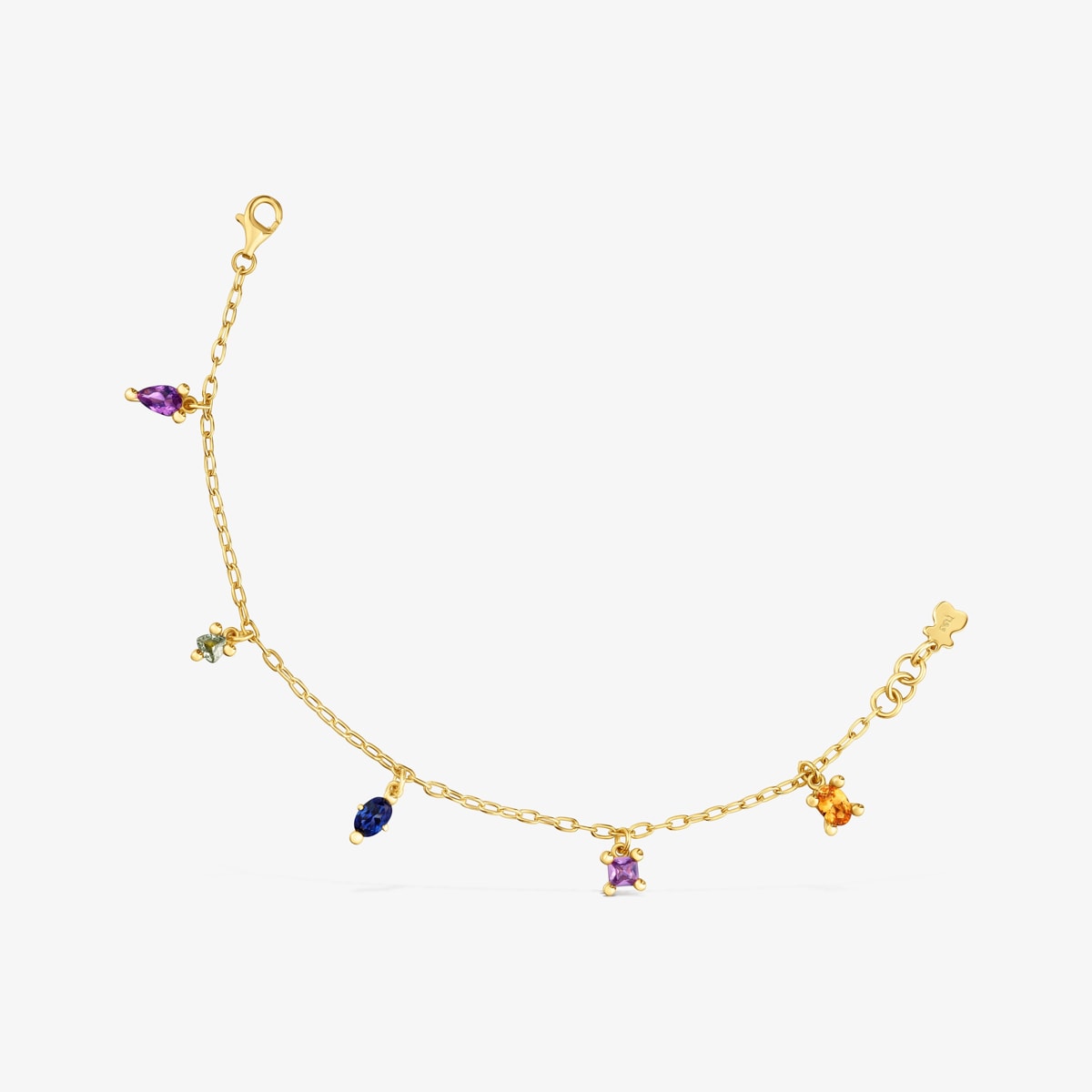 Tous - Pulsera Cadena Con Baño De Oro 18 Kt Sobre Plata Y Gemas Creadas En Laboratorio Tous Color Lgg - Multi