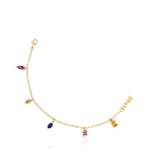 Chain Bracelet in 18kt gold plating over silver and lab-grown gemstones TOUS Color LGG