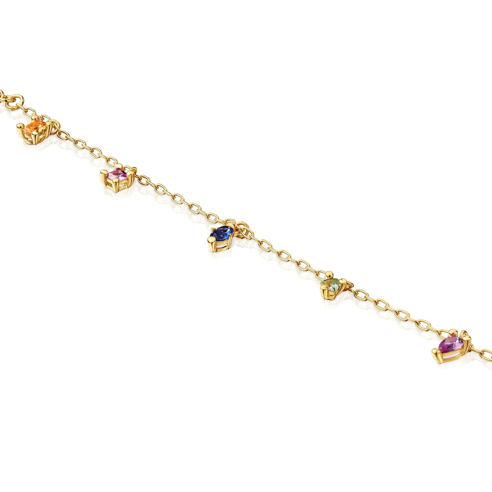 Chain Bracelet in 18kt gold plating over silver and lab-grown gemstones TOUS Color LGG