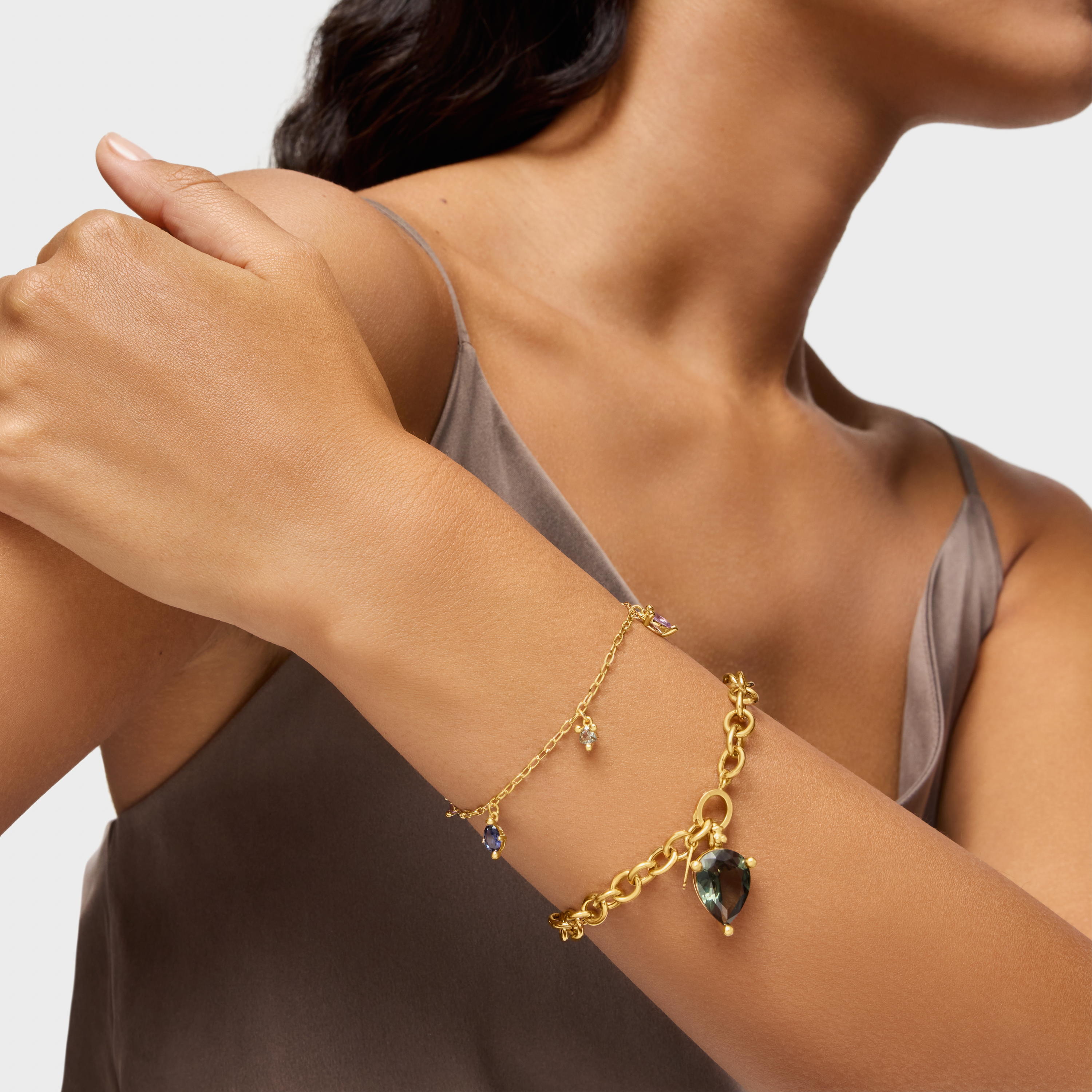 Chain Bracelet in 18K gold vermeil and lab-grown gemstones TOUS Color LGG