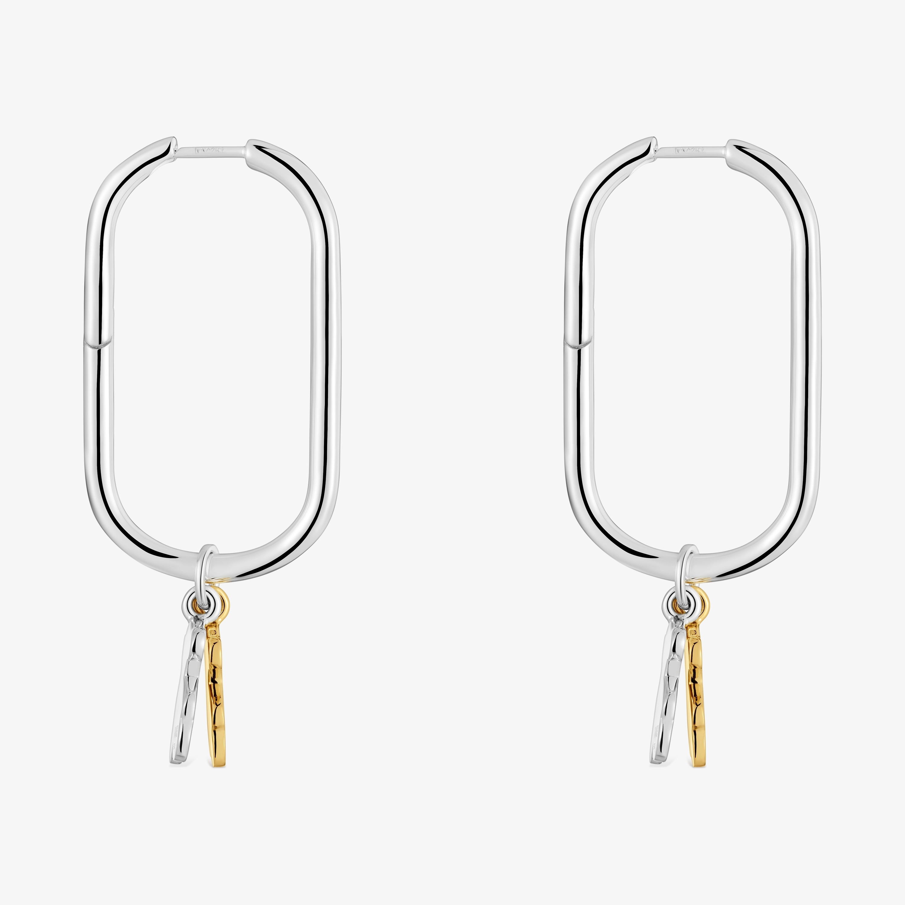 Sweet Dolls two-tone Hoop earrings with bear motif
