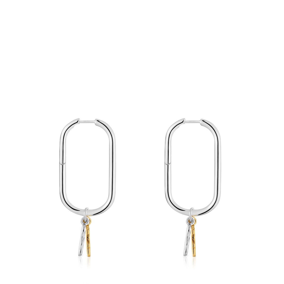 Sweet Dolls two-tone Hoop earrings with bear motif