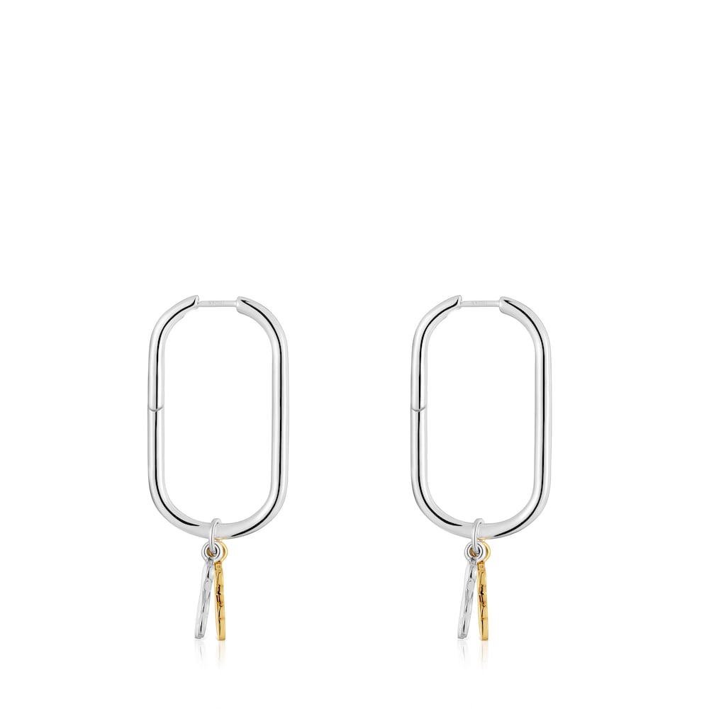 Pendientes de aro motivo oso bicolor Sweet Dolls image number 1