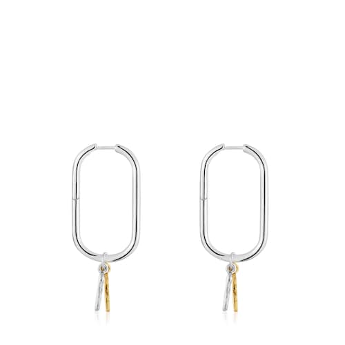 Sweet Dolls two-tone Hoop earrings with bear motif