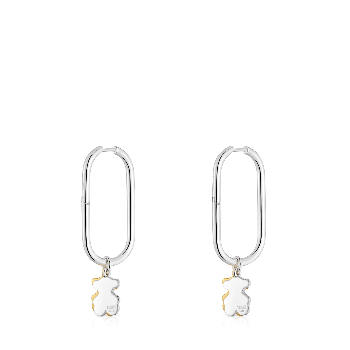 Sweet Dolls two-tone Hoop earrings with bear motif