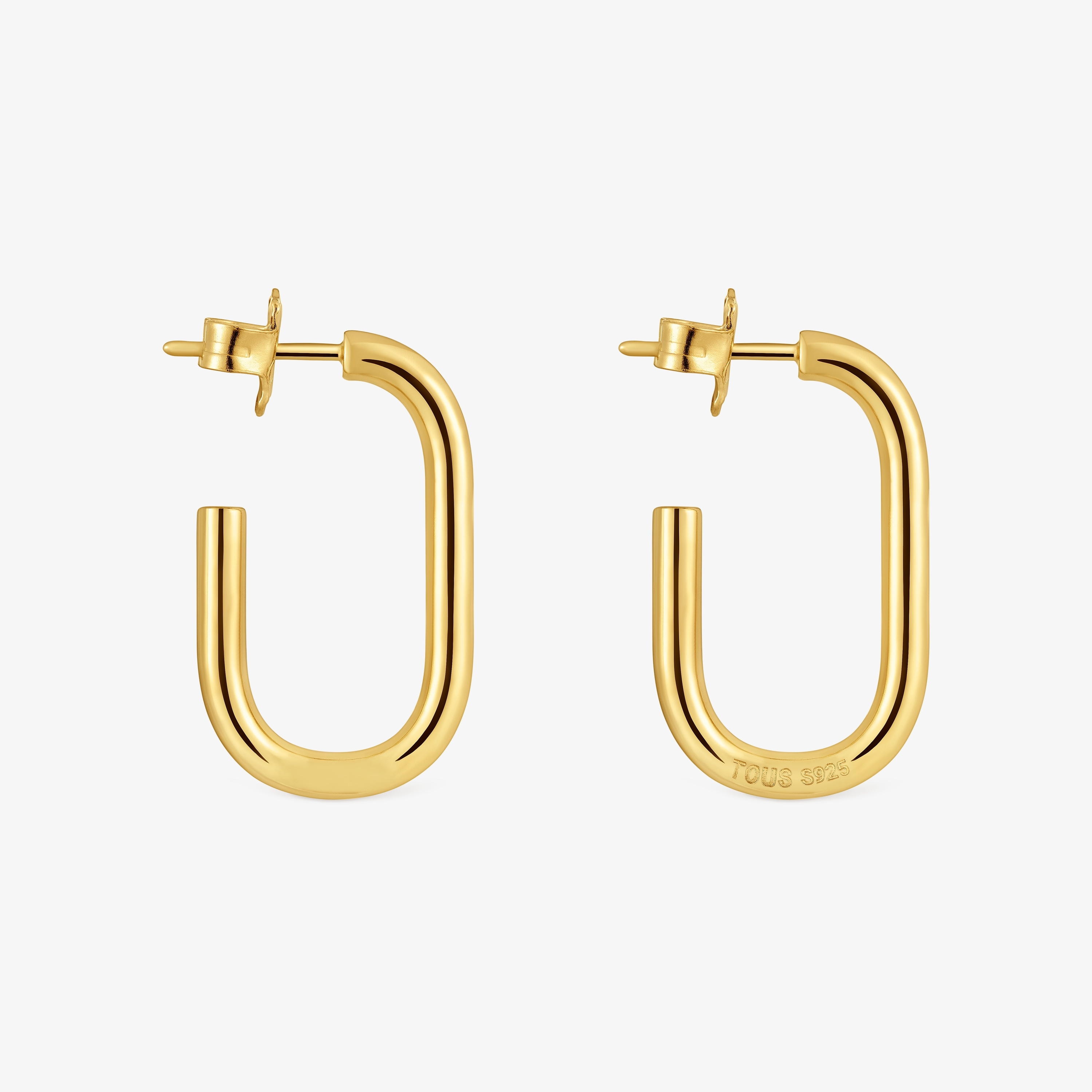Long  mm Hoop earrings with 18K gold vermeil TOUS Basics