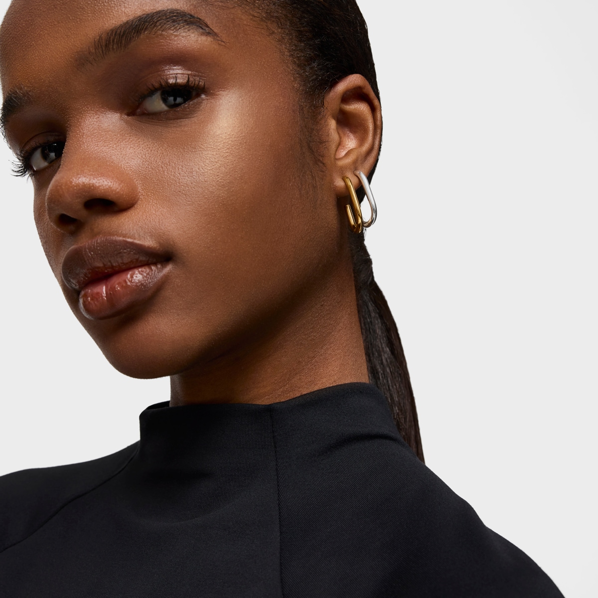 Long 25 mm Hoop earrings with 18kt gold plating over silver TOUS Basics