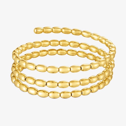Pulsera esclava espiral con ba&ntilde;o de oro 18&nbsp;kt sobre plata TOUS Basics