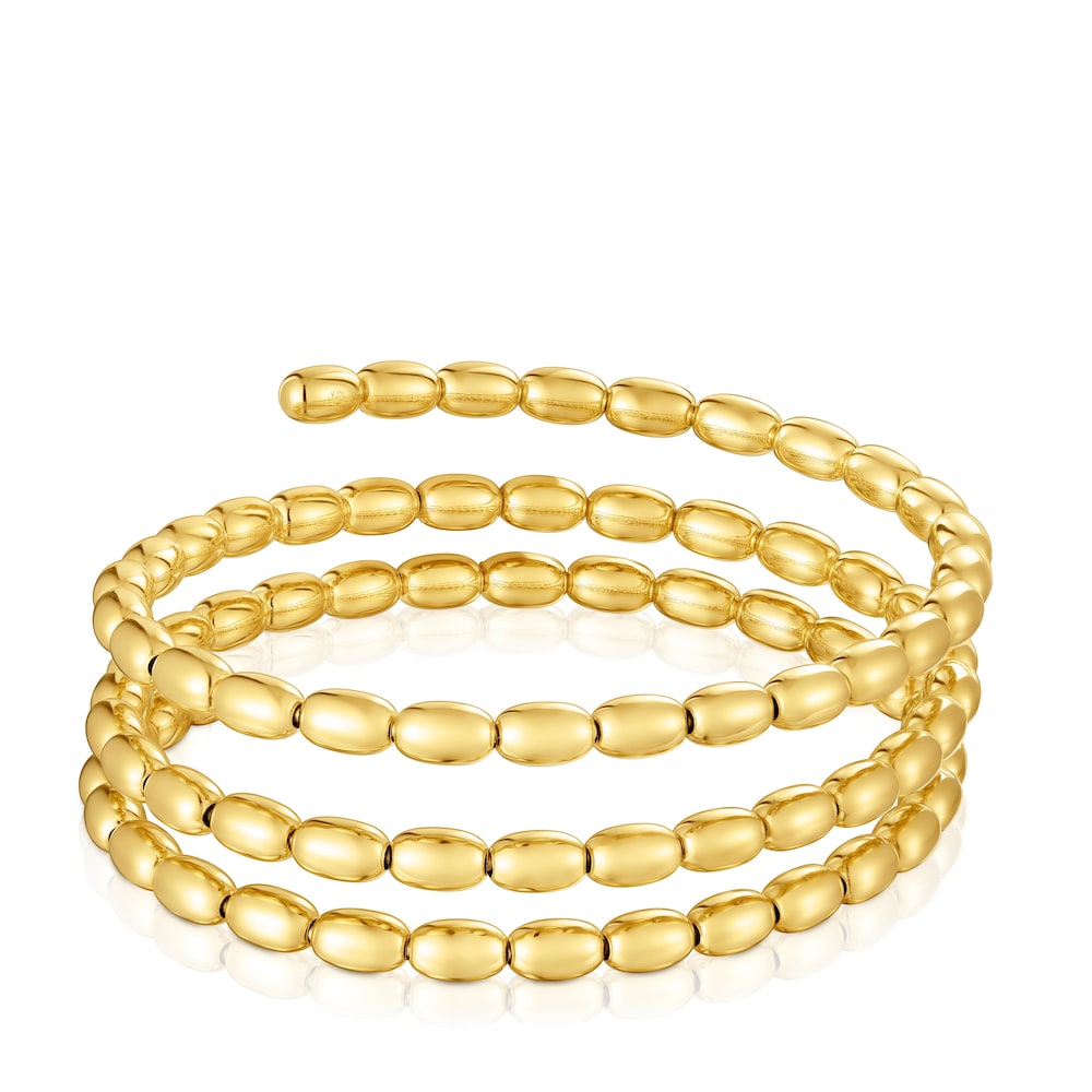Spiral Bangle with 18 kt gold plating over silver TOUS Basics Spiral Bangle with 18 kt gold plating over silver TOUS Basics