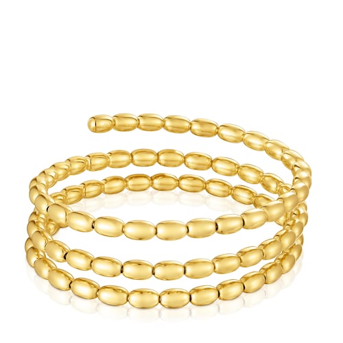 Spiral Bangle with 18 kt gold plating over silver TOUS Basics