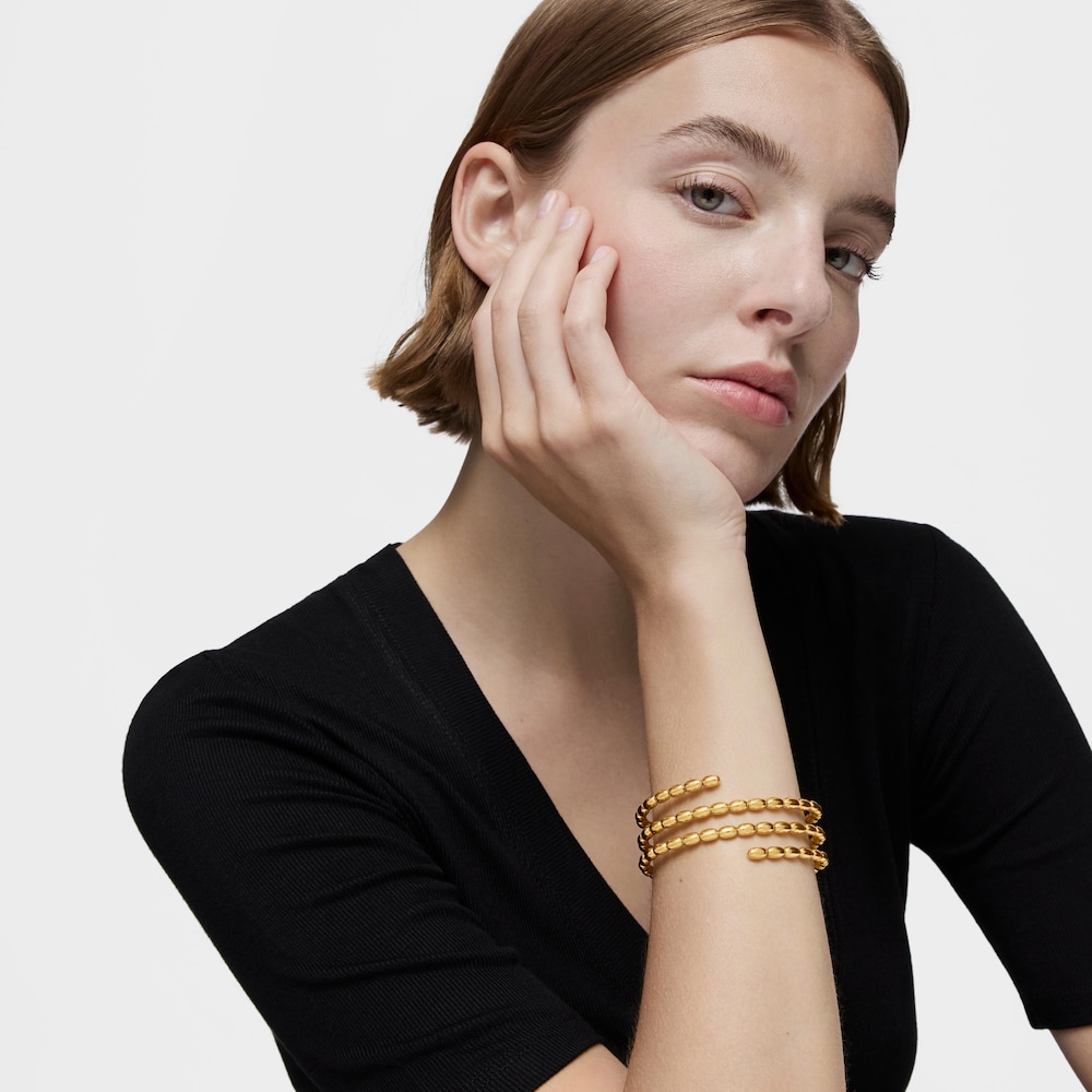 Spiral Bangle with 18 kt gold plating over silver TOUS Basics Spiral Bangle with 18 kt gold plating over silver TOUS Basics