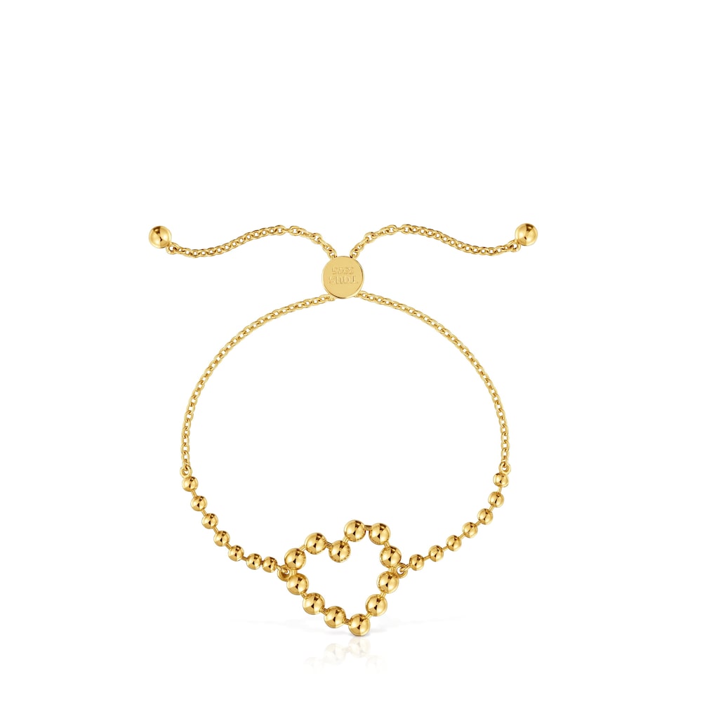 Pulsera cadena corazón con baño de oro 18 kt sobre plata Sugar Party Pulsera cadena corazón con baño de oro 18 kt sobre plata Sugar Party