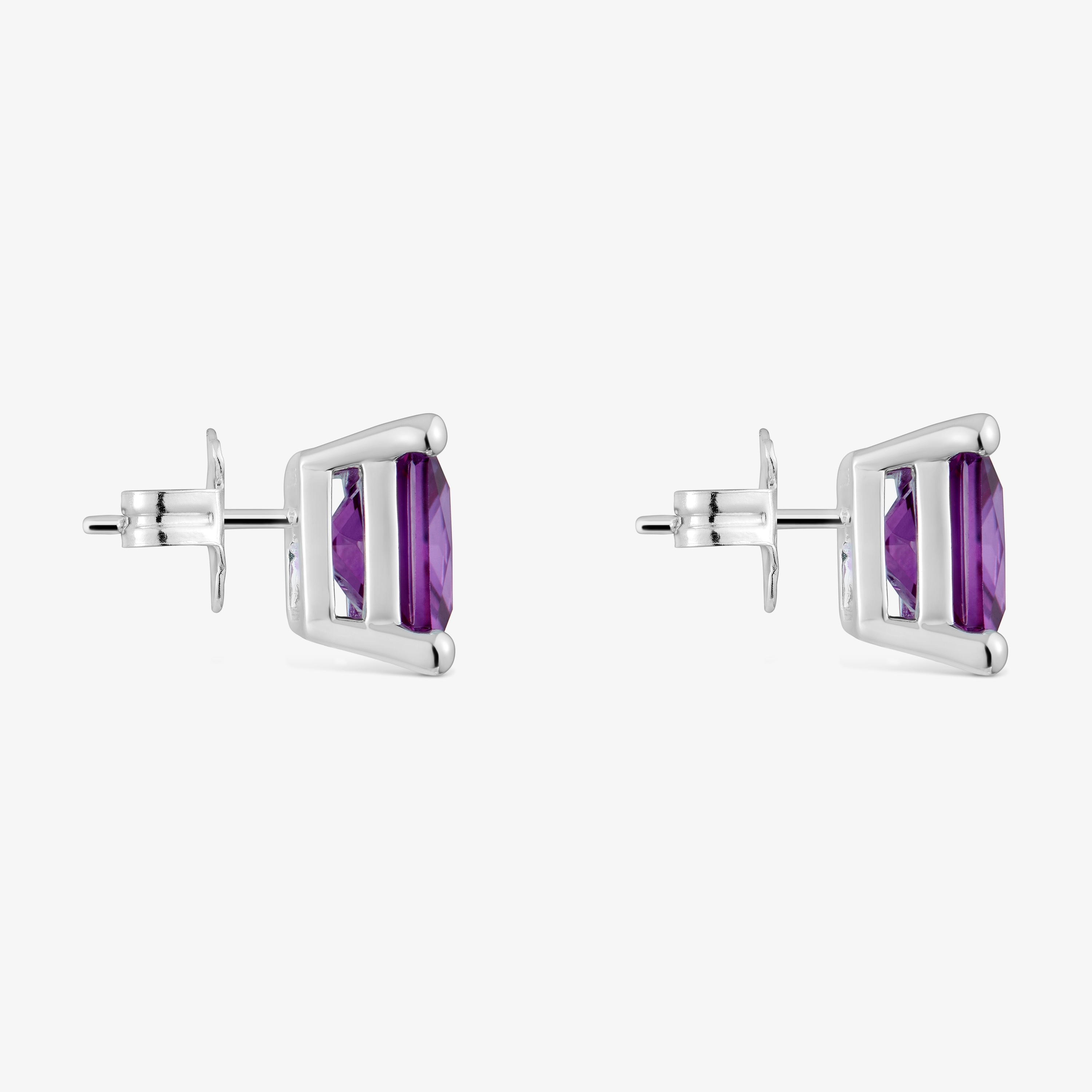 Silver Earrings and 11 mm lab-grown lilac sapphire TOUS Color LGG