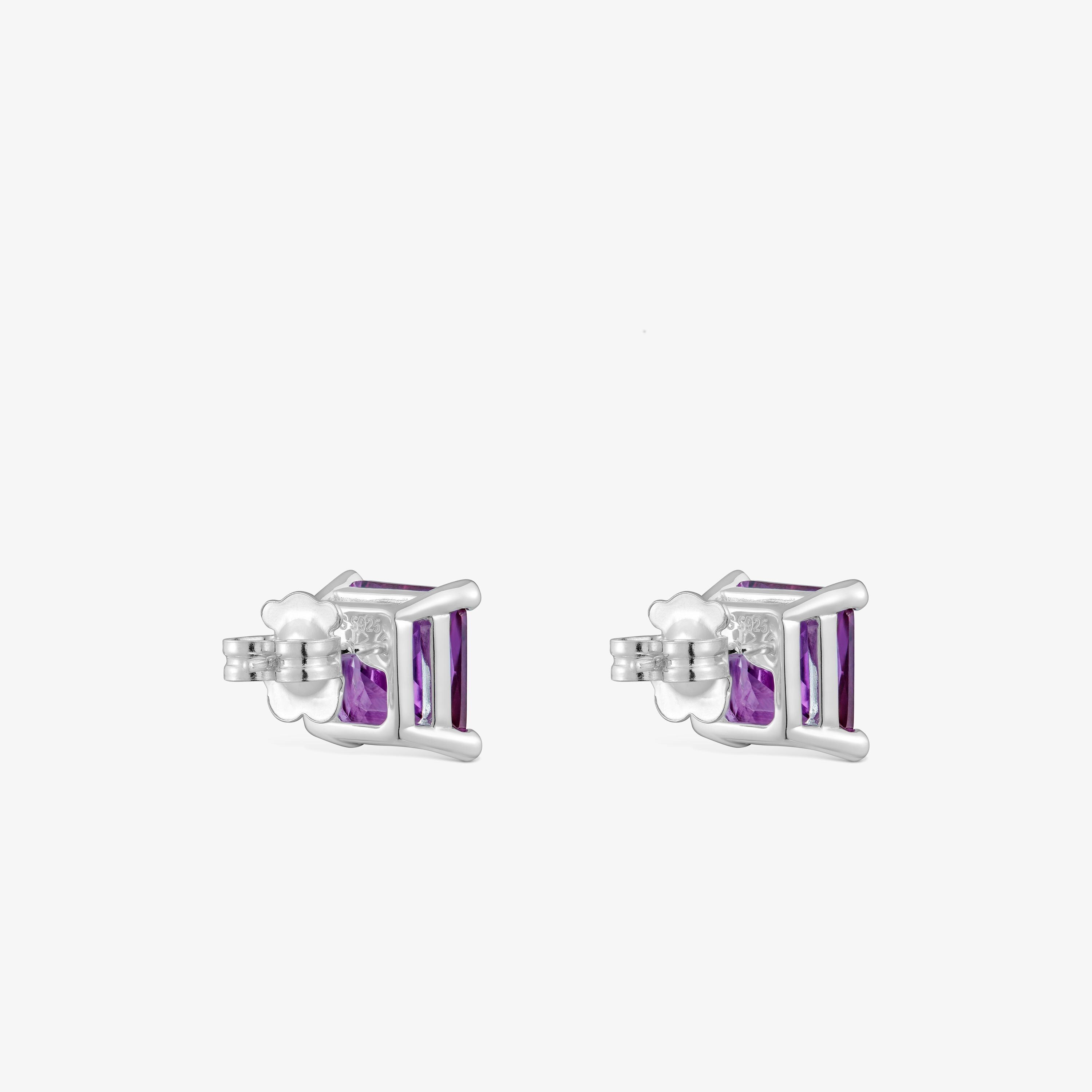 Silver Earrings and 11 mm lab-grown lilac sapphire TOUS Color LGG