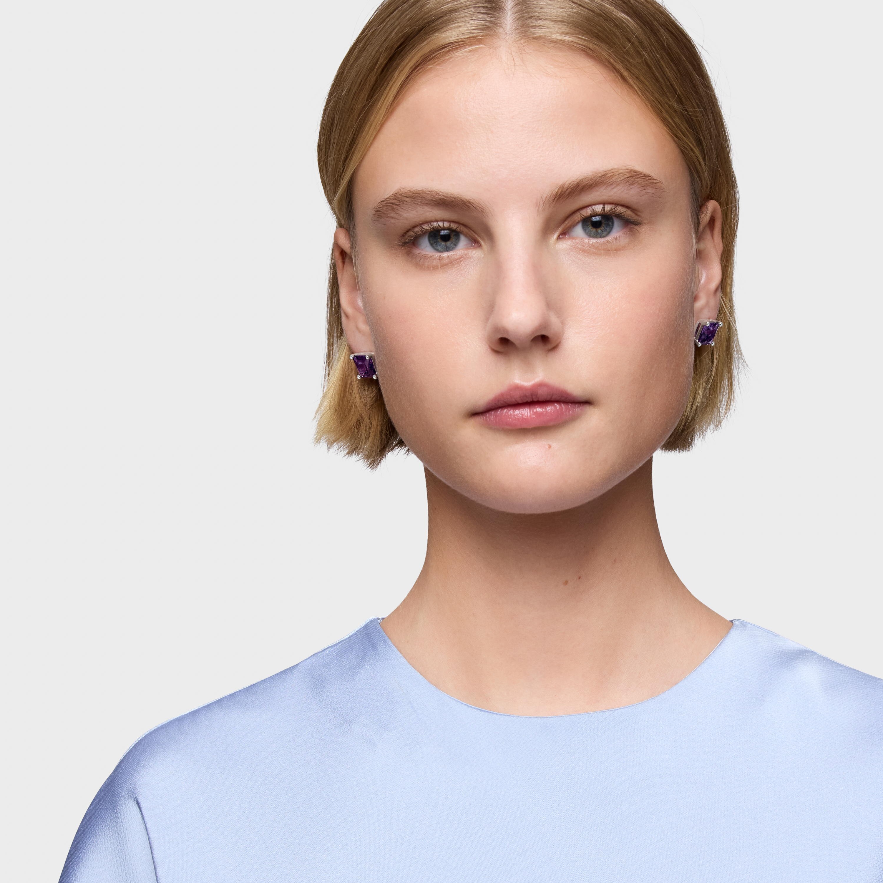 Silver Earrings and 11 mm lab-grown lilac sapphire TOUS Color LGG