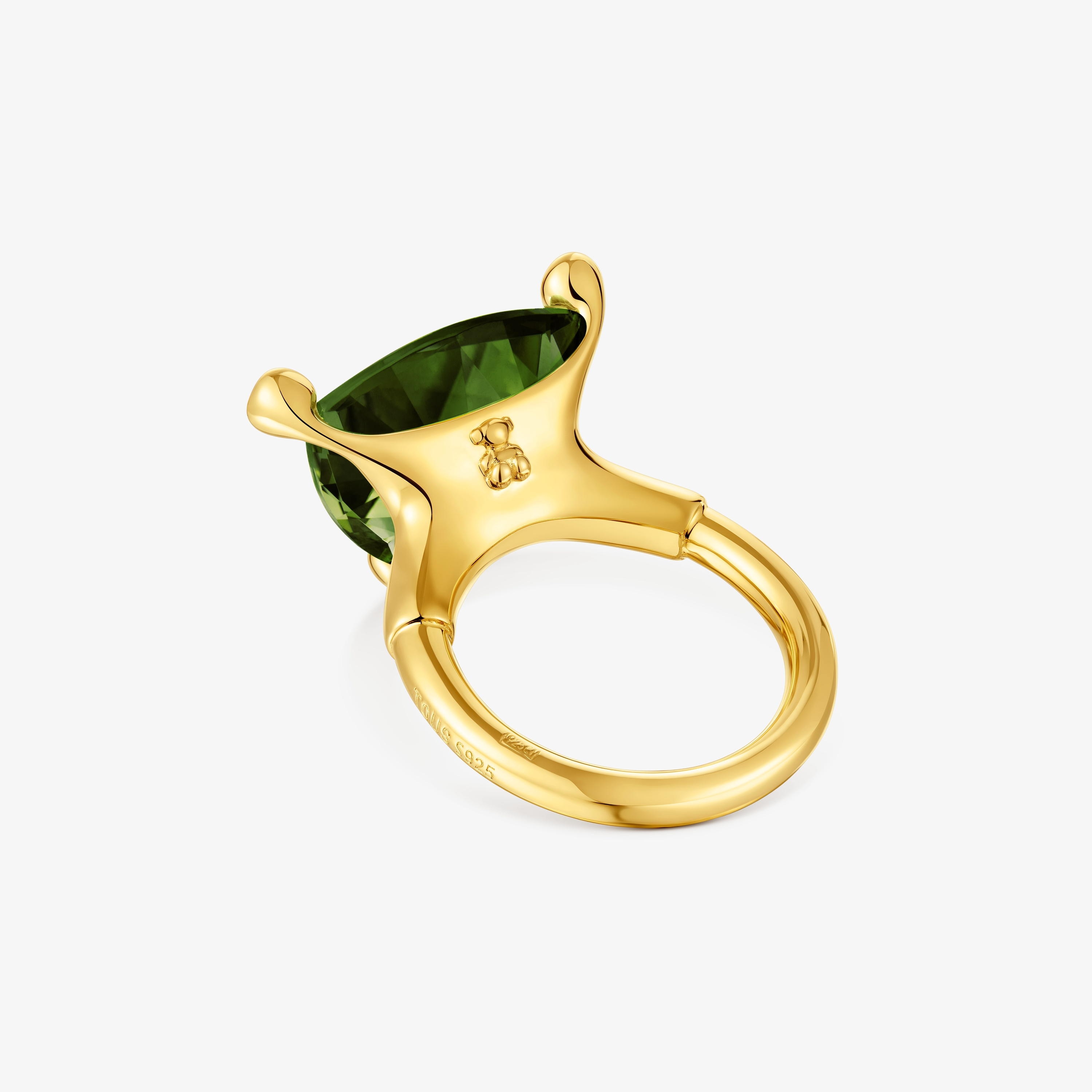 Large Ring 18K gold vermeil and lab-grown green spinel TOUS Color LGG